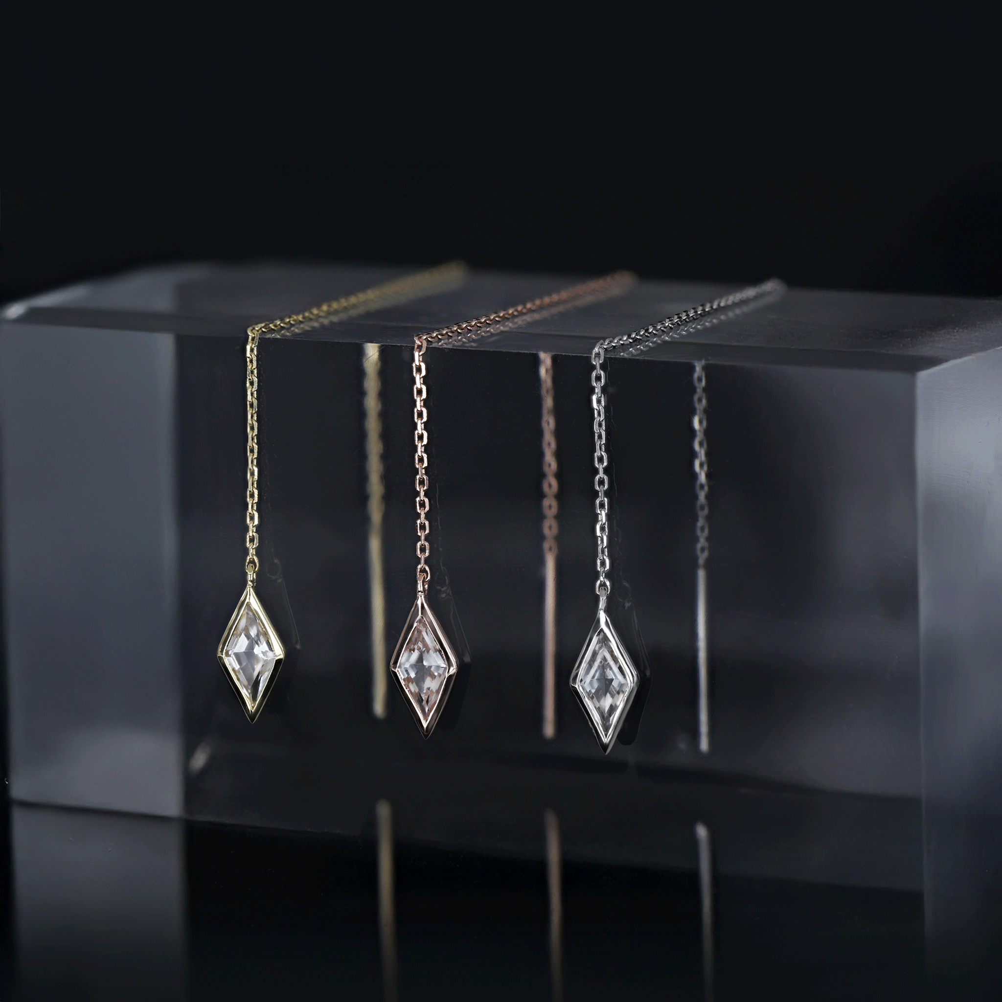 BEATTI Threaders BTE056 • Gemstone Rhombus Drop Threader BTE056 • Gemstone Rhombus Drop Threader