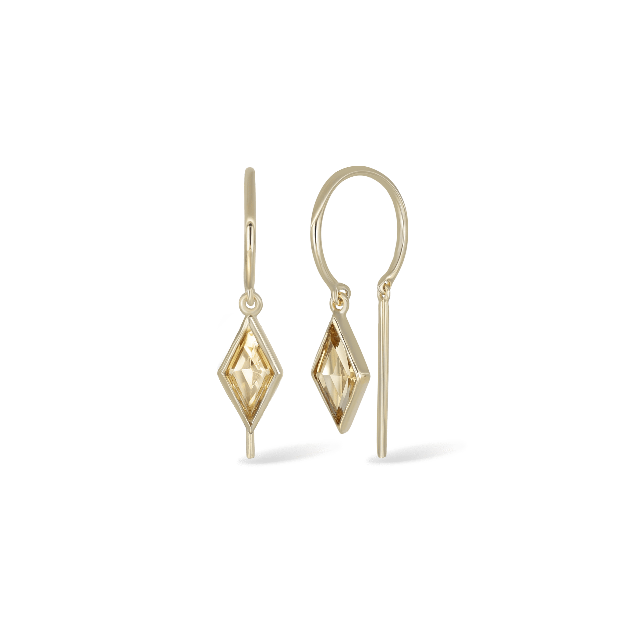 BEATTI Threaders BTE061 • Rhombus Gemstone Threader Hoop Earrings BTE061 • Rhombus Gemstone Threader Hoop Earrings