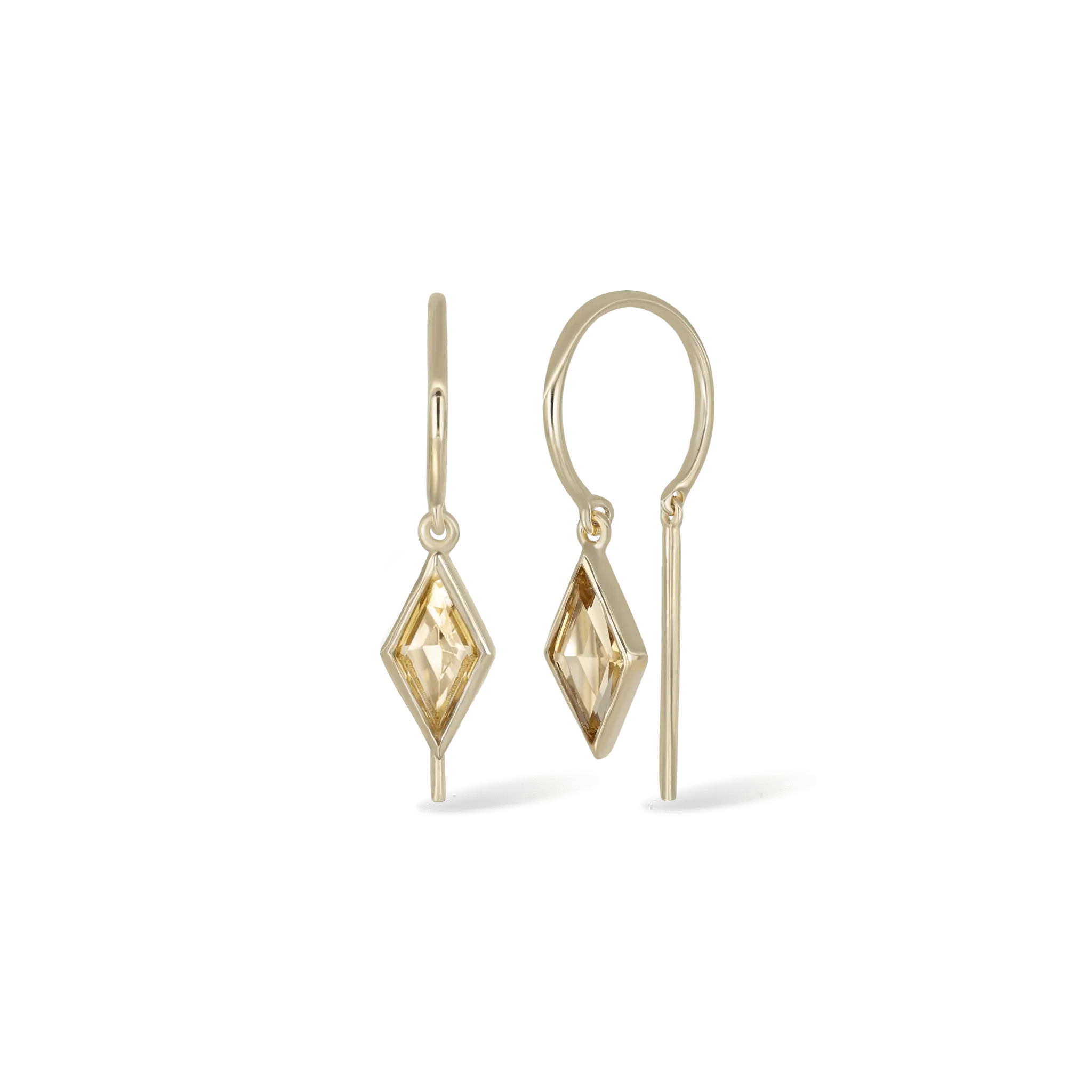 BEATTI Threaders BTE061 • Rhombus Gemstone Threader Hoop Earrings BTE061 • Rhombus Gemstone Threader Hoop Earrings