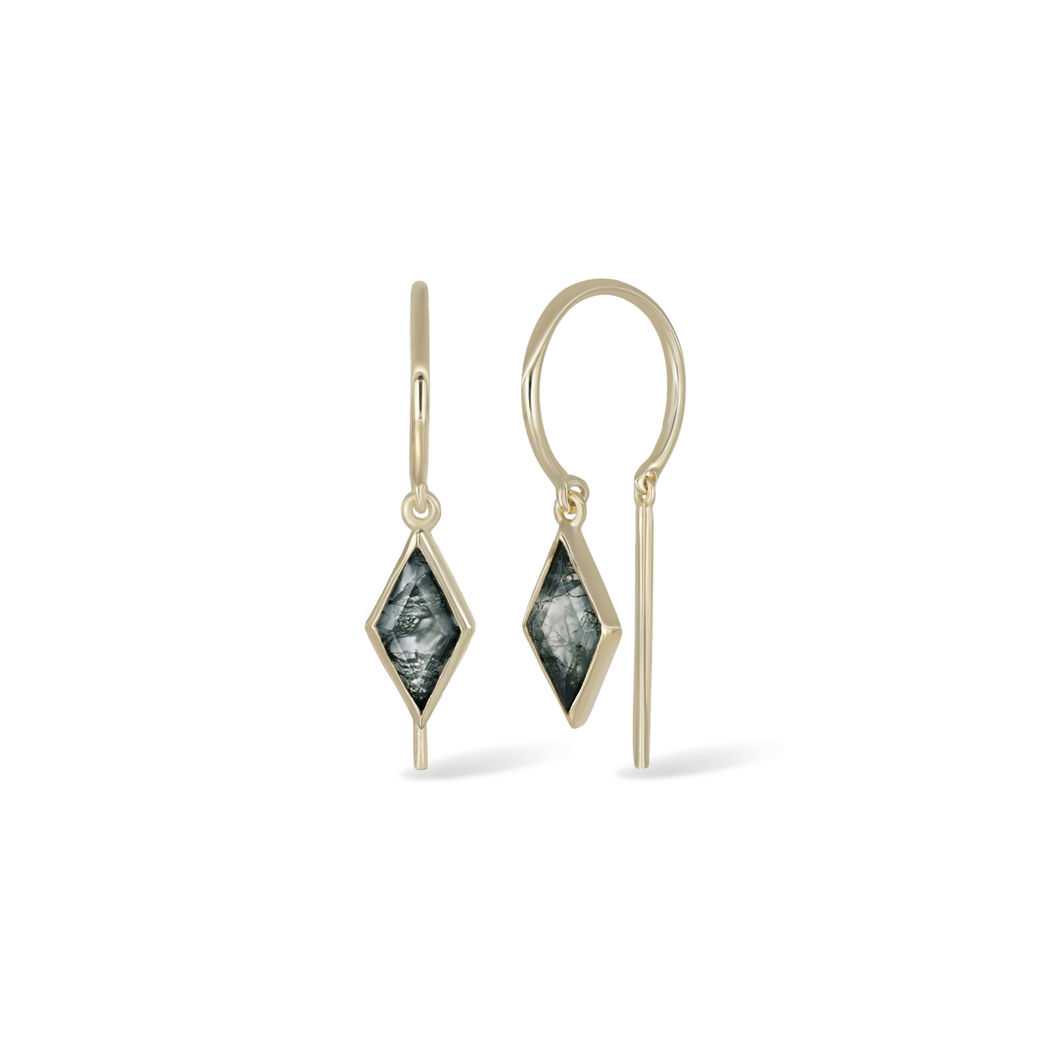 BEATTI Threaders BTE061 • Rhombus Gemstone Threader Hoop Earrings BTE061 • Rhombus Gemstone Threader Hoop Earrings