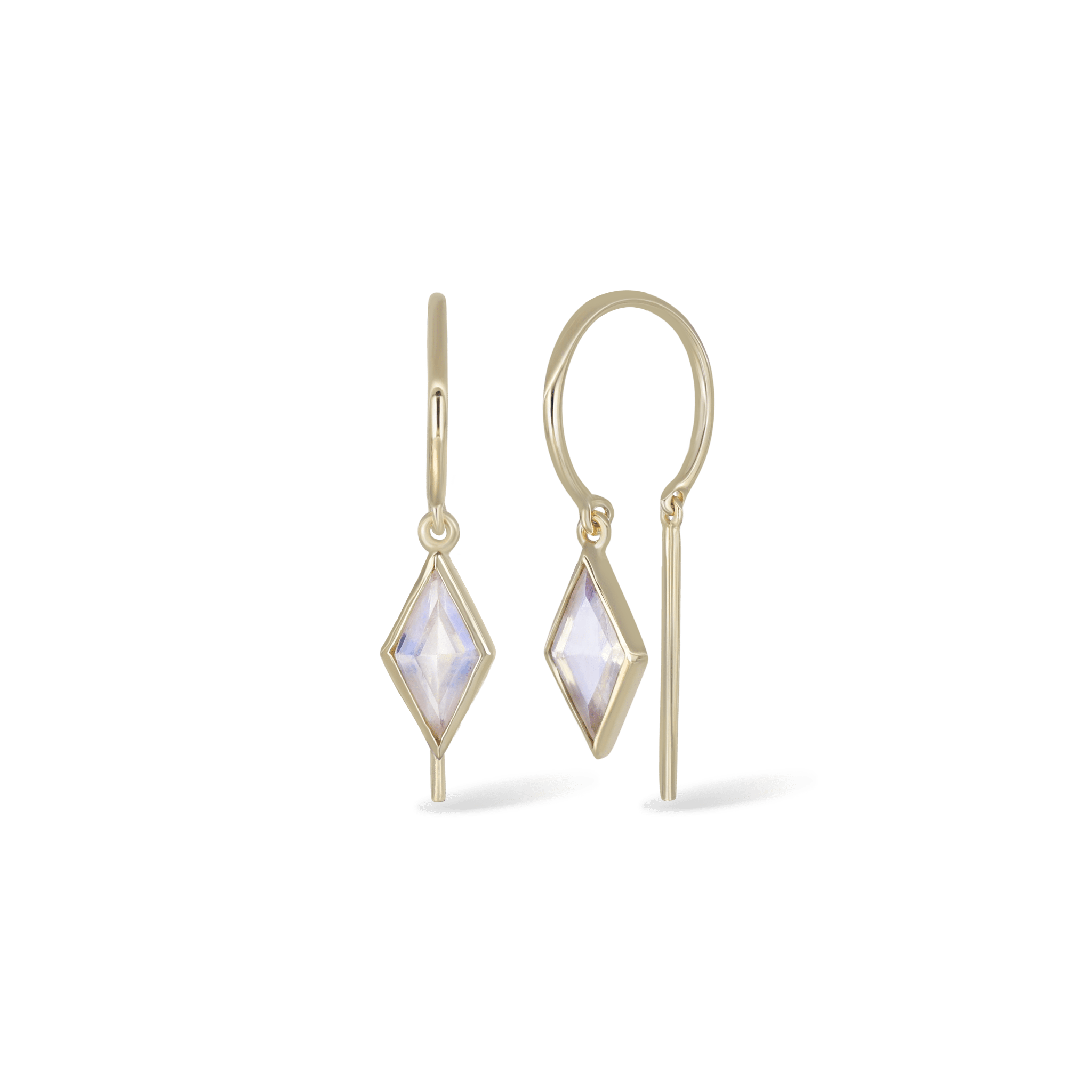 BEATTI Threaders BTE061 • Rhombus Gemstone Threader Hoop Earrings BTE061 • Rhombus Gemstone Threader Hoop Earrings