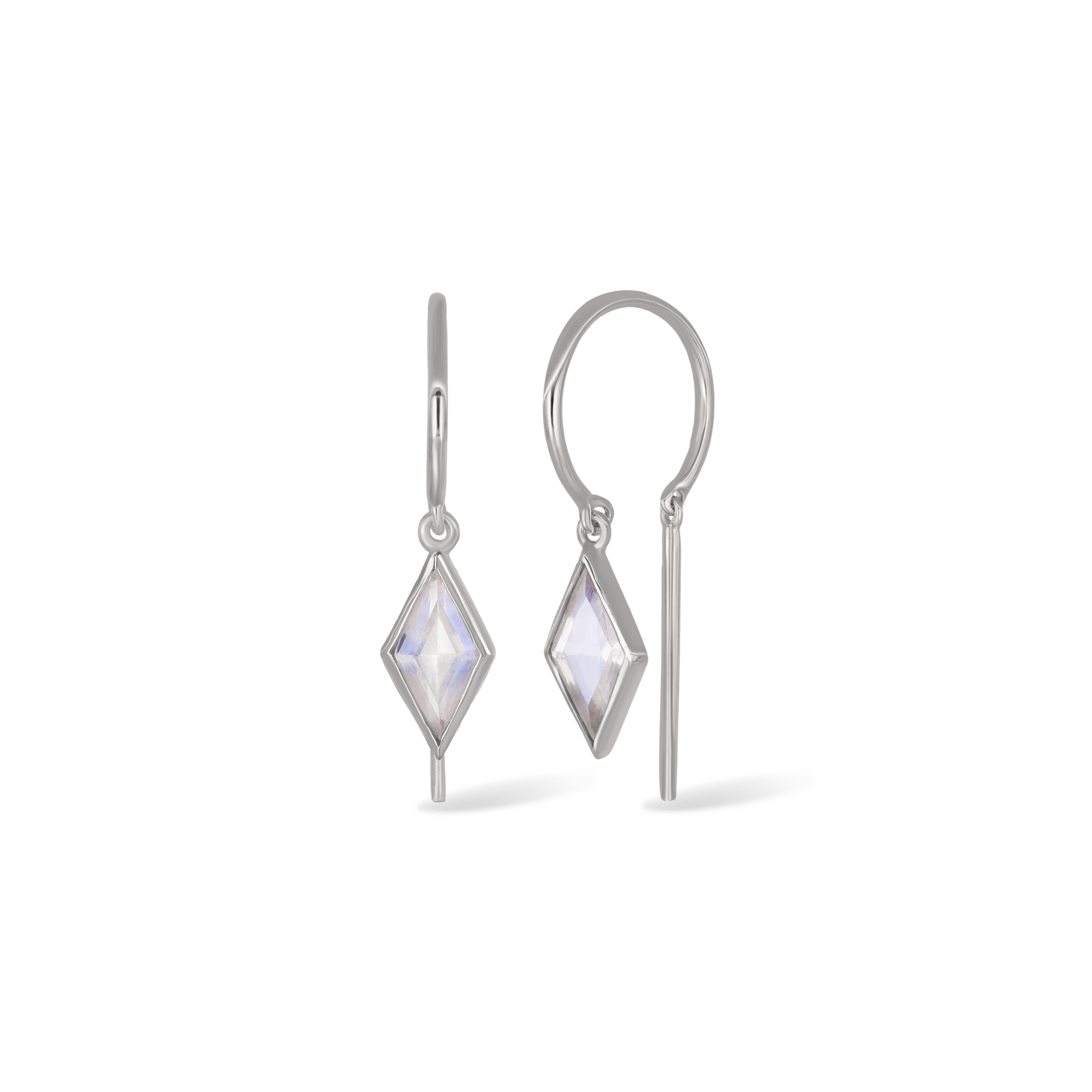 BEATTI Threaders BTE061 • Rhombus Gemstone Threader Hoop Earrings BTE061 • Rhombus Gemstone Threader Hoop Earrings