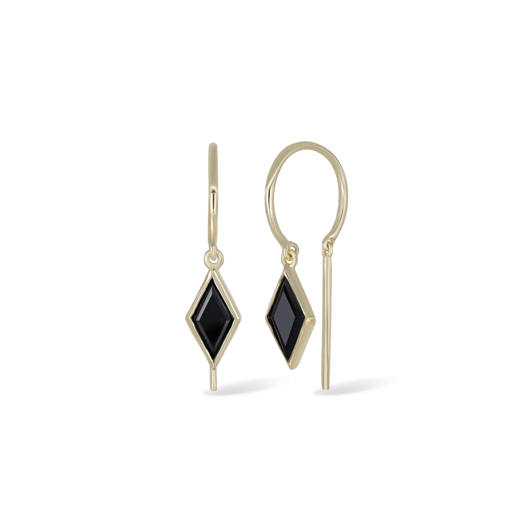 BEATTI Threaders BTE061 • Rhombus Gemstone Threader Hoop Earrings BTE061 • Rhombus Gemstone Threader Hoop Earrings