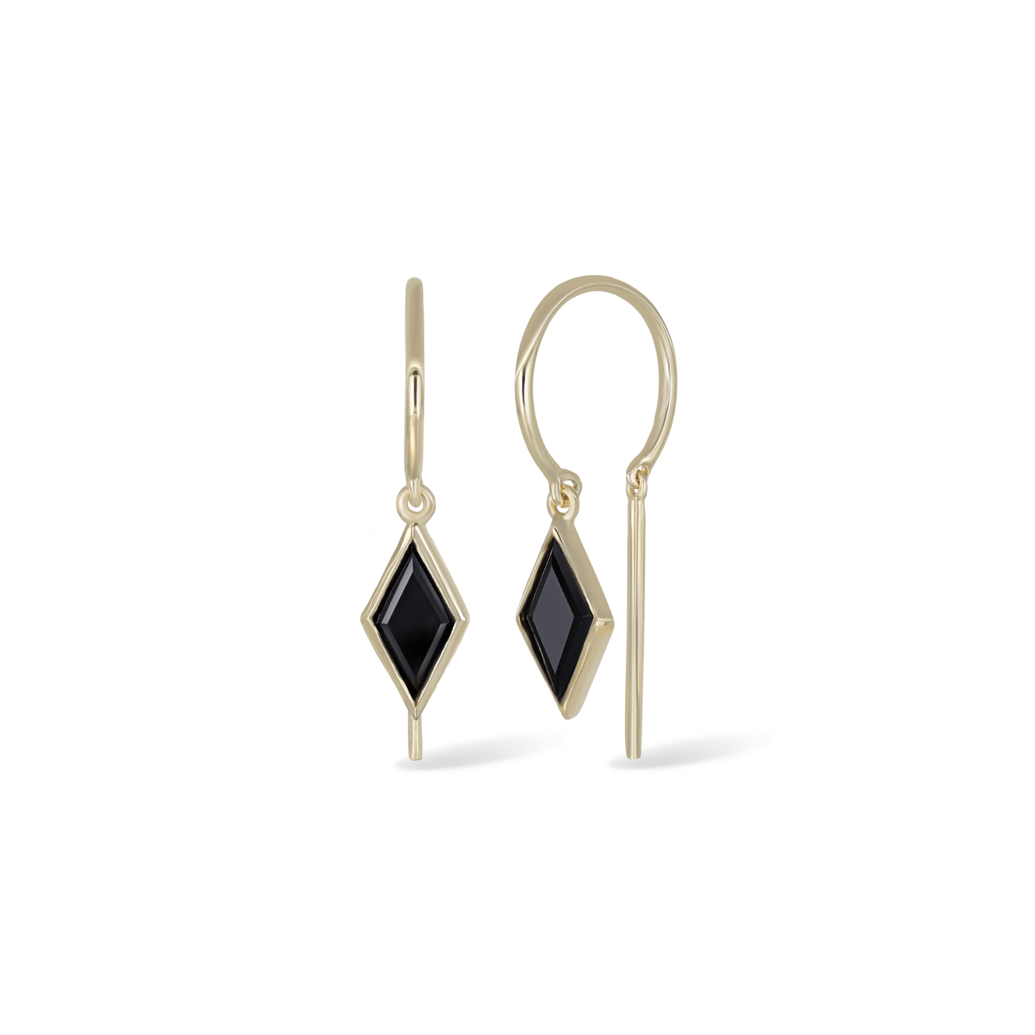 BEATTI Threaders BTE061 • Rhombus Gemstone Threader Hoop Earrings BTE061 • Rhombus Gemstone Threader Hoop Earrings