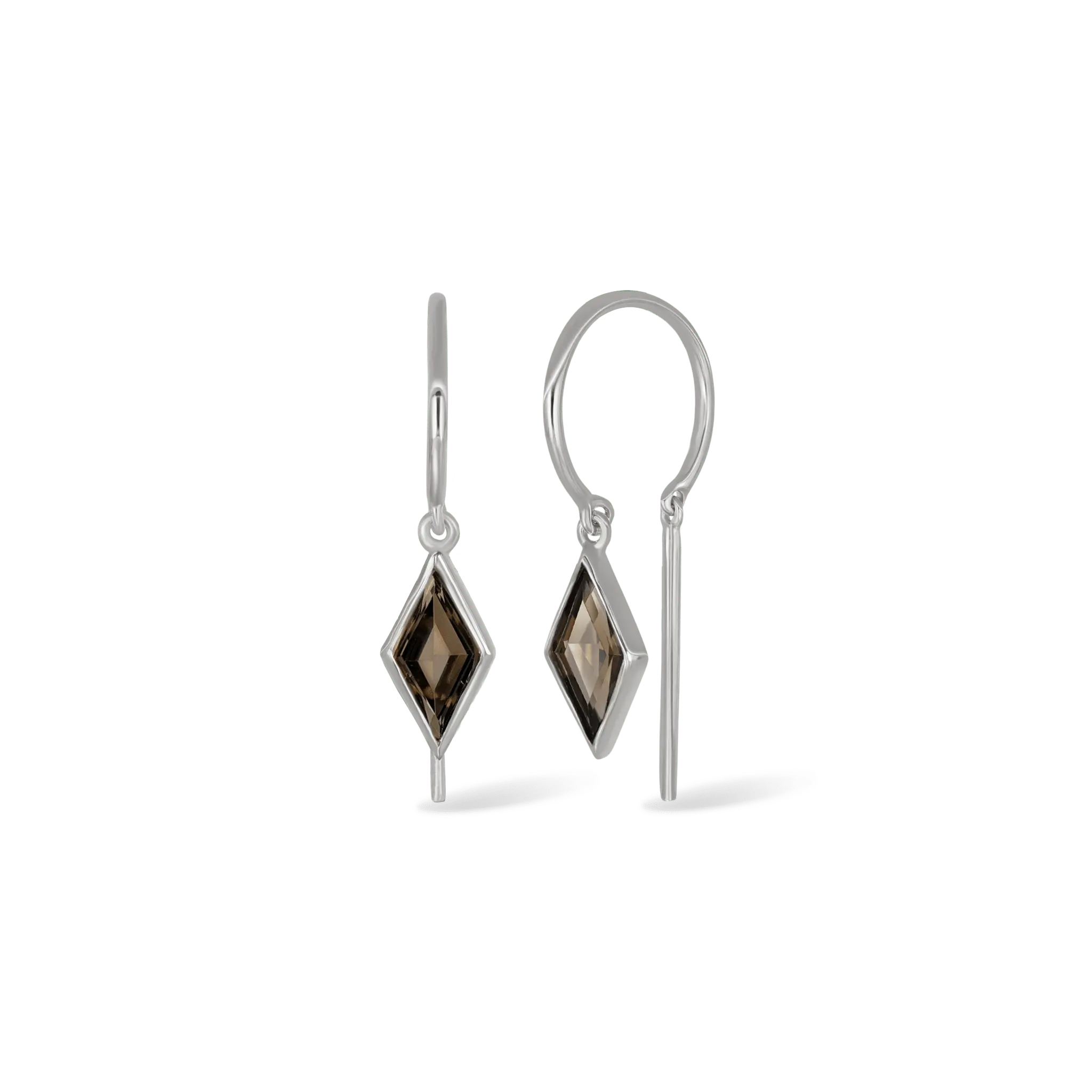 BEATTI Threaders BTE061 • Rhombus Gemstone Threader Hoop Earrings BTE061 • Rhombus Gemstone Threader Hoop Earrings