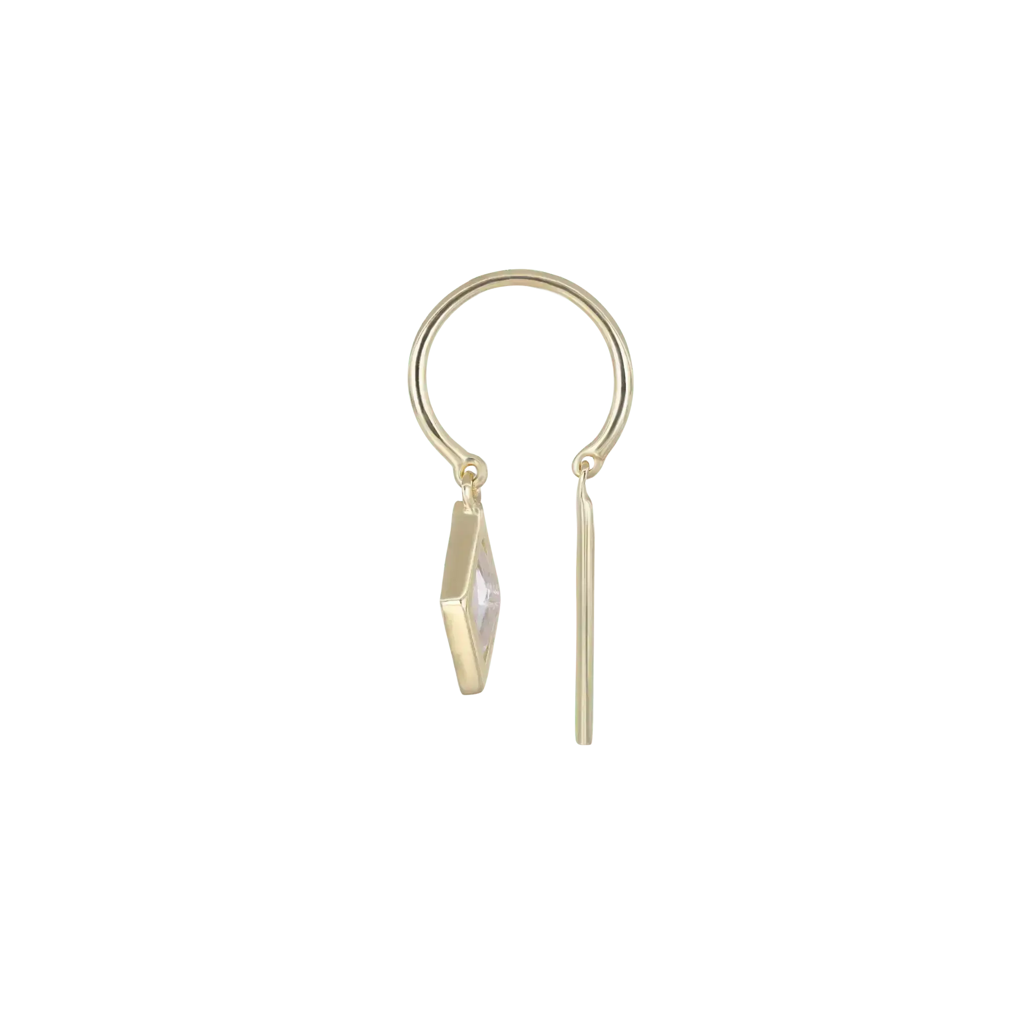 BEATTI Threaders BTE061 • Rhombus Gemstone Threader Hoop Earrings BTE061 • Rhombus Gemstone Threader Hoop Earrings