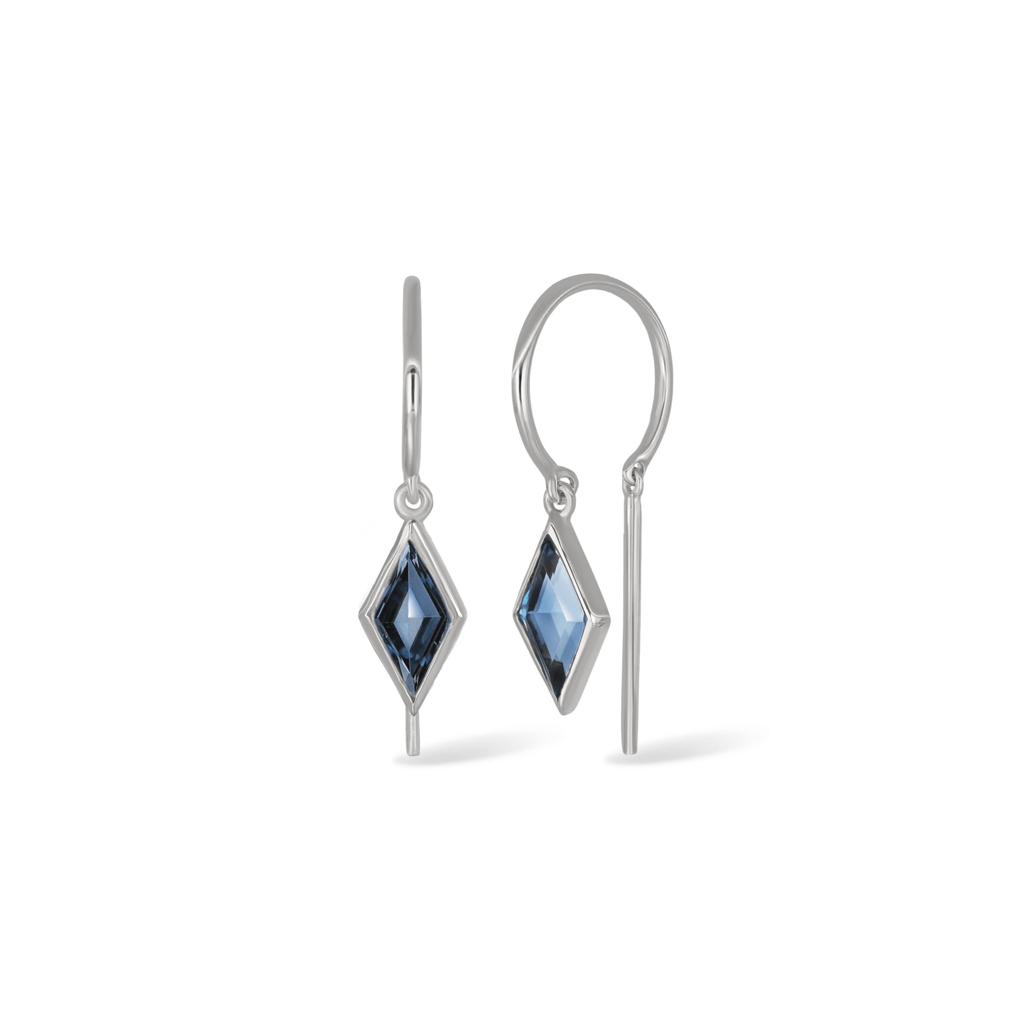 BEATTI Threaders BTE061 • Rhombus Gemstone Threader Hoop Earrings BTE061 • Rhombus Gemstone Threader Hoop Earrings