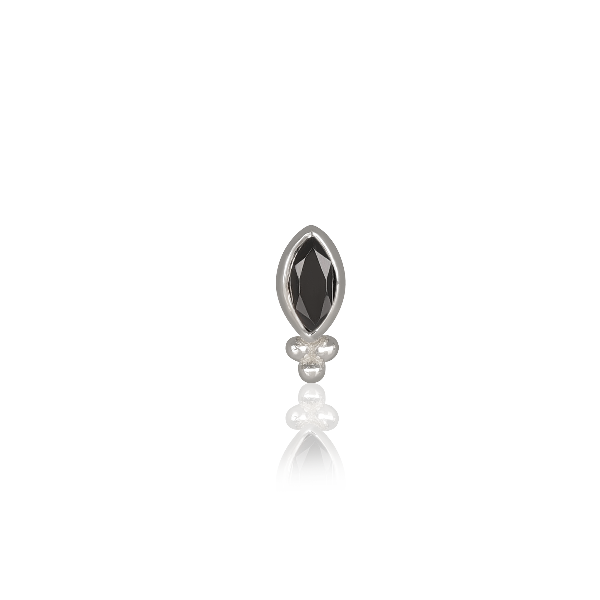 Rue • 14K White Gold Tiny Marquise Cluster Gemstone Flat Back Stud
