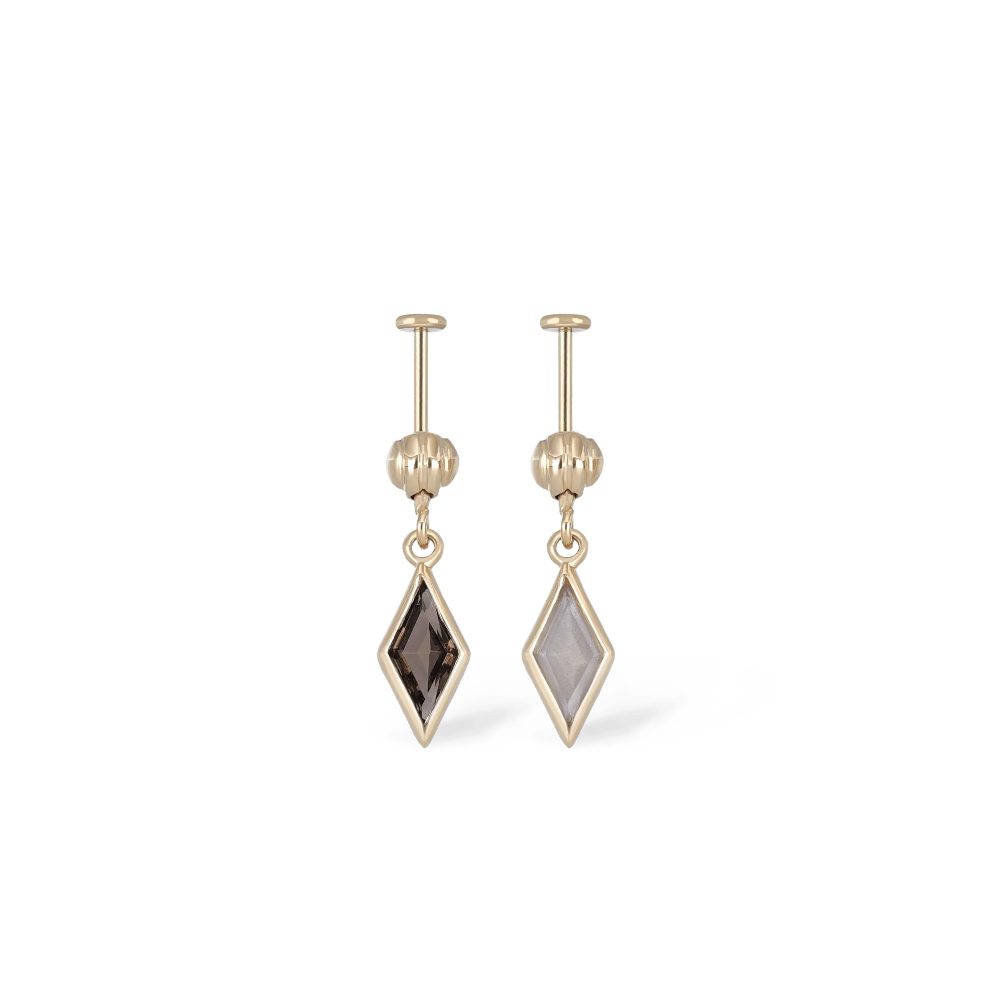 BEATTI Threadless Ends Xena Drop Threadless Flat Back Stud Xena Drop Threadless Flat Back Stud