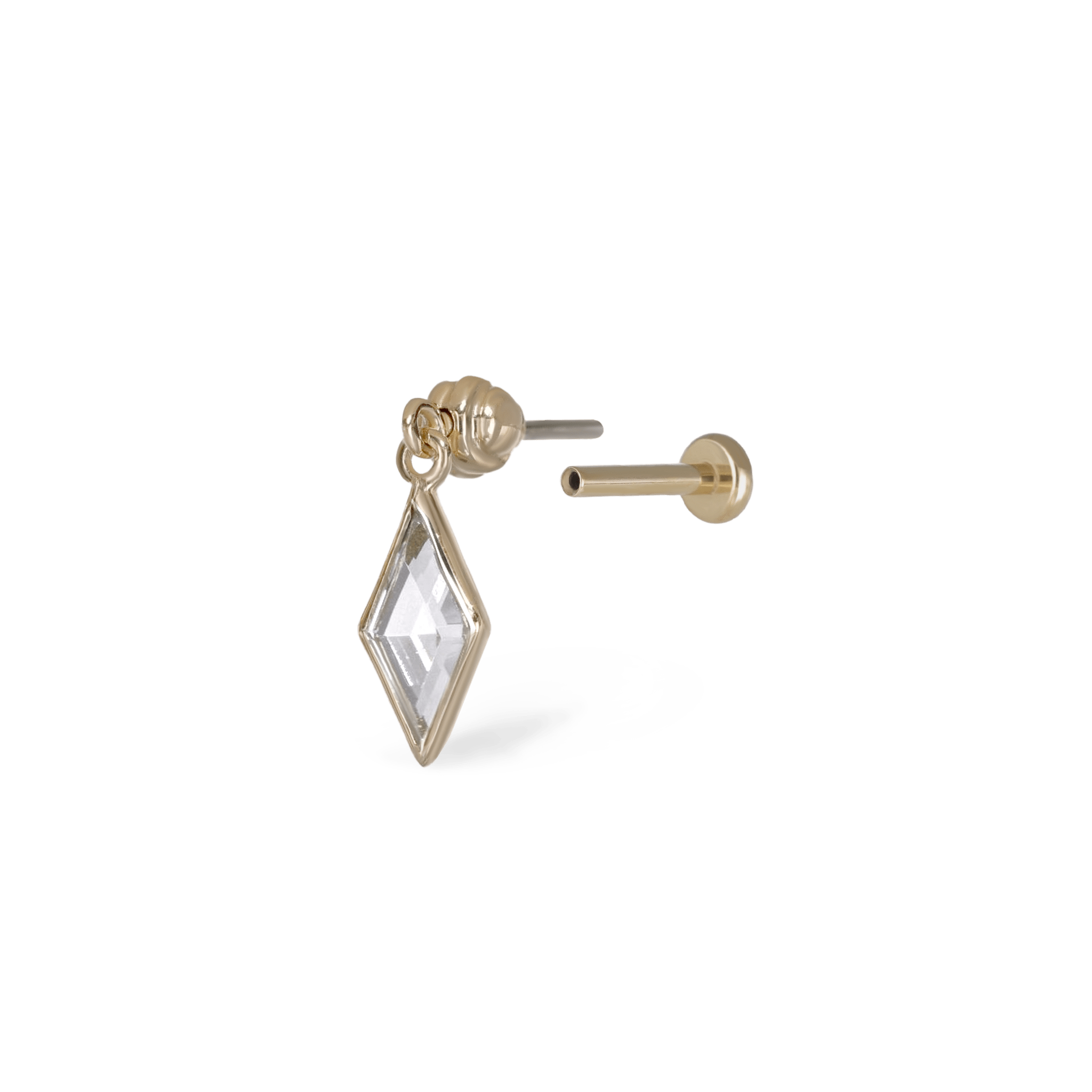 BEATTI Threadless Ends Xena Drop Threadless Flat Back Stud Xena Drop Threadless Flat Back Stud