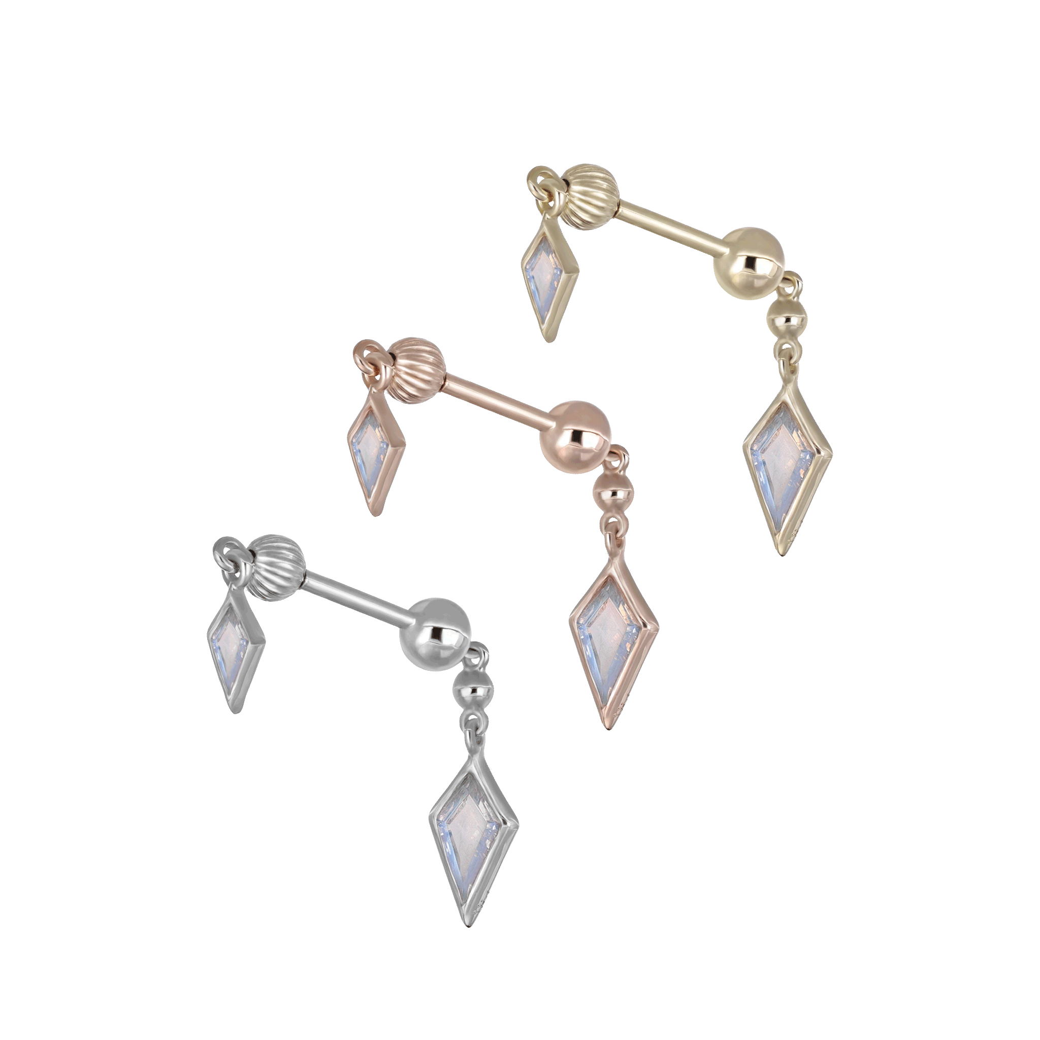 Vira • Kite Gemstone Double Barbell – Internally Threaded BEATTI