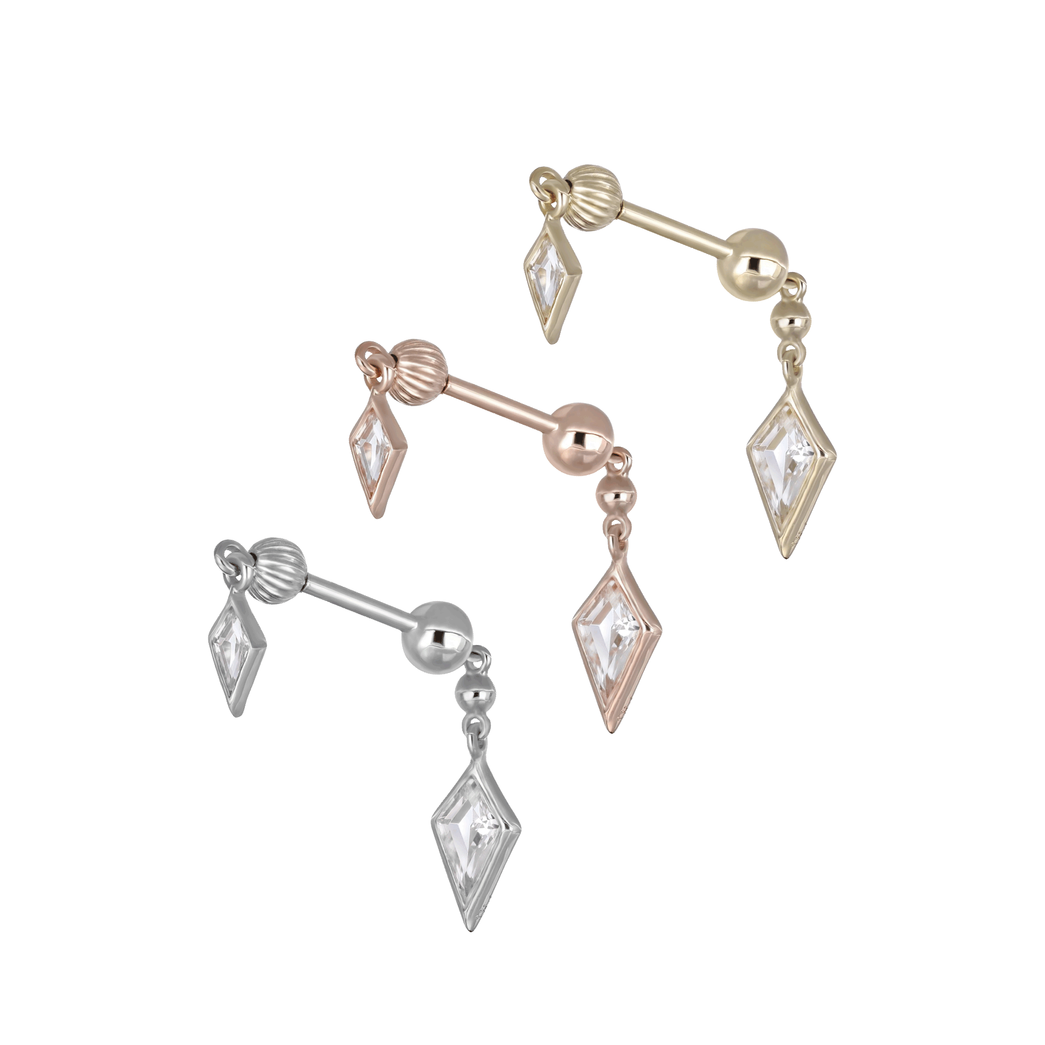 Vira • Kite Gemstone Double Barbell – Internally Threaded BEATTI