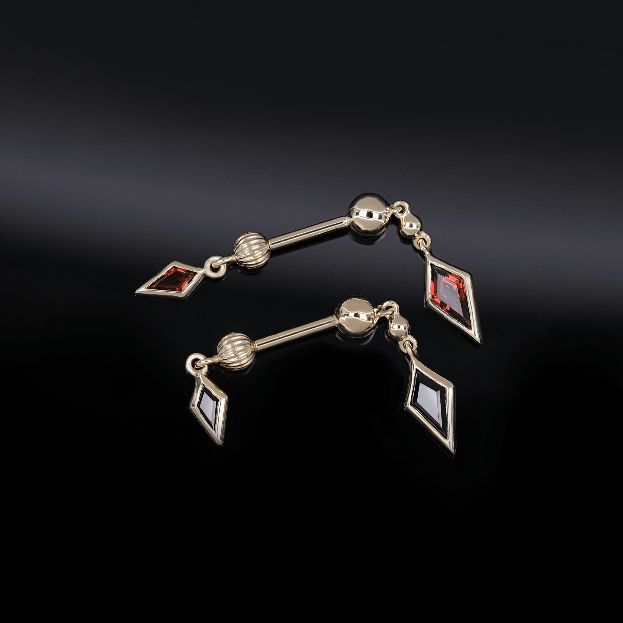 BEATTI Internal Thread Vira • 14K Solid Gold Double Gemstone Barbell Piercing Vira • 14K Solid Gold Double Gemstone Barbell Piercing