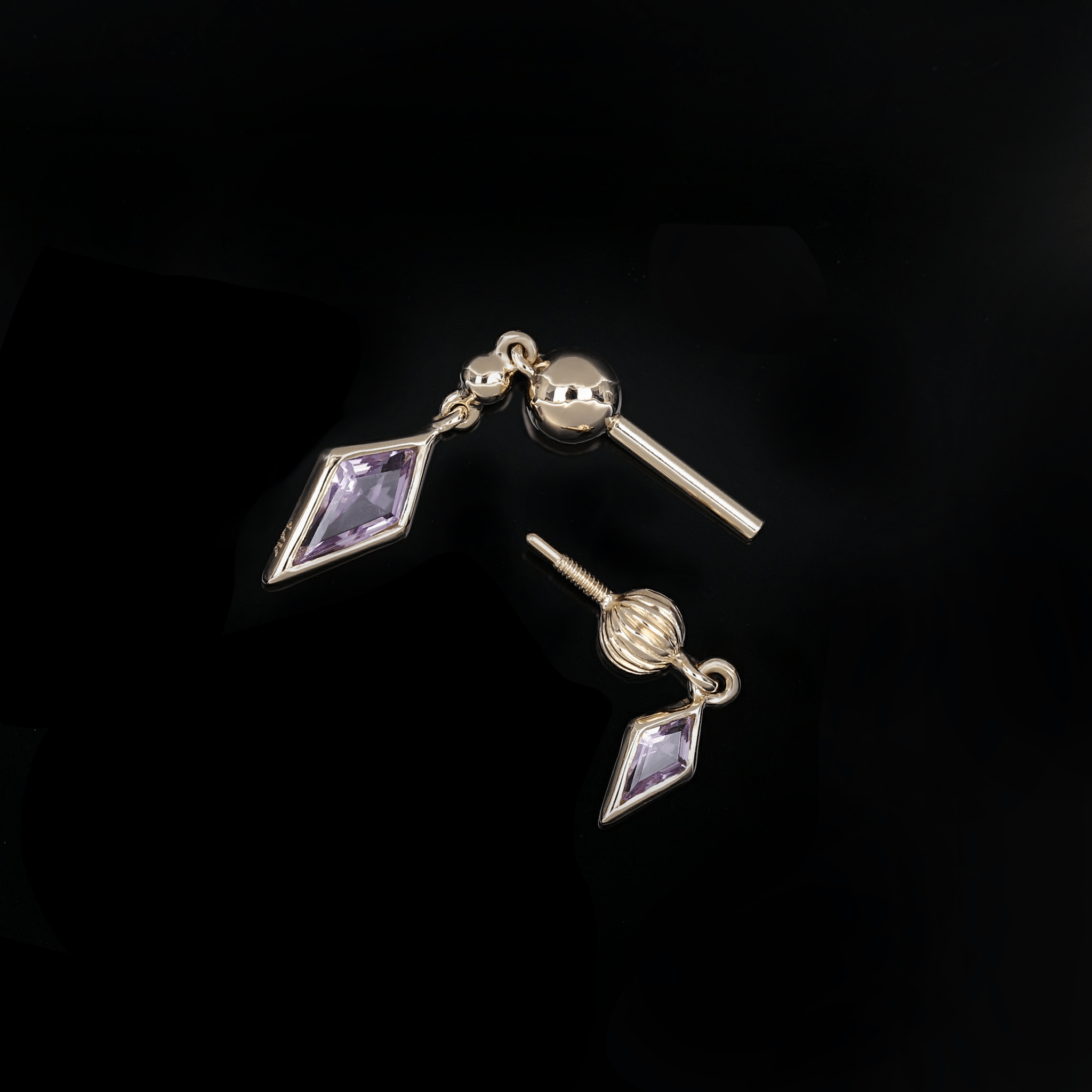 BEATTI Internal Thread Vira • Amethyst Brazilian 14K Solid Gold Double Barbell Internally Threaded Vira • Amethyst Brazilian 14K Solid Gold Double Barbell Internally Threaded
