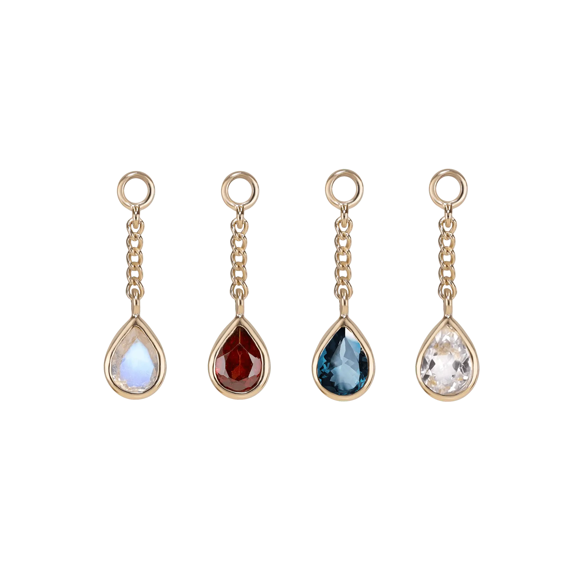 BEATTI Charms Juno • Teardrop Gemstone Chain Charm Juno • Teardrop Gemstone Chain Charm