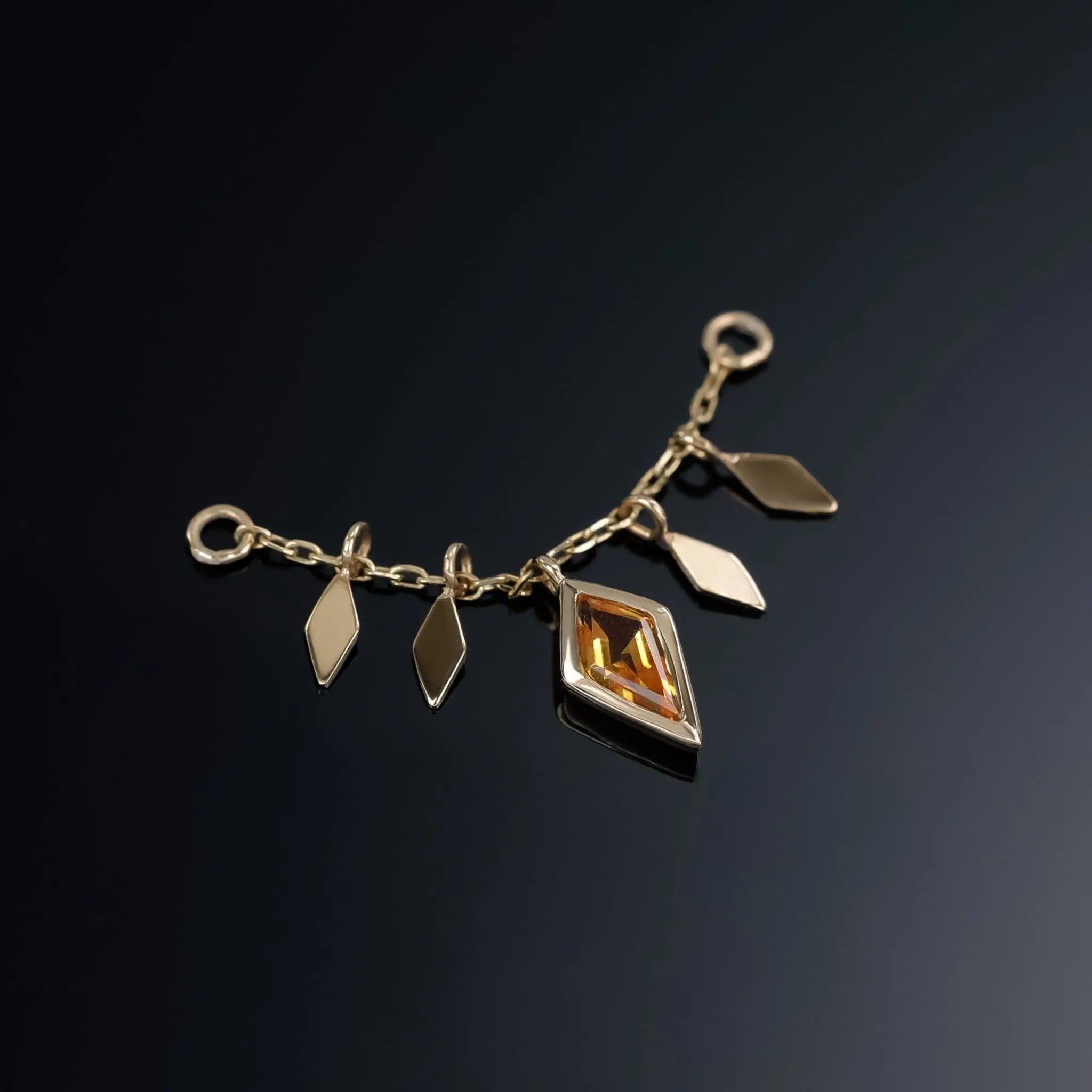 BEATTI Chain Attachments Gold Patra Chain Attachment with Citrine BTFG012 CD Patra Chain Attachment with Citrine