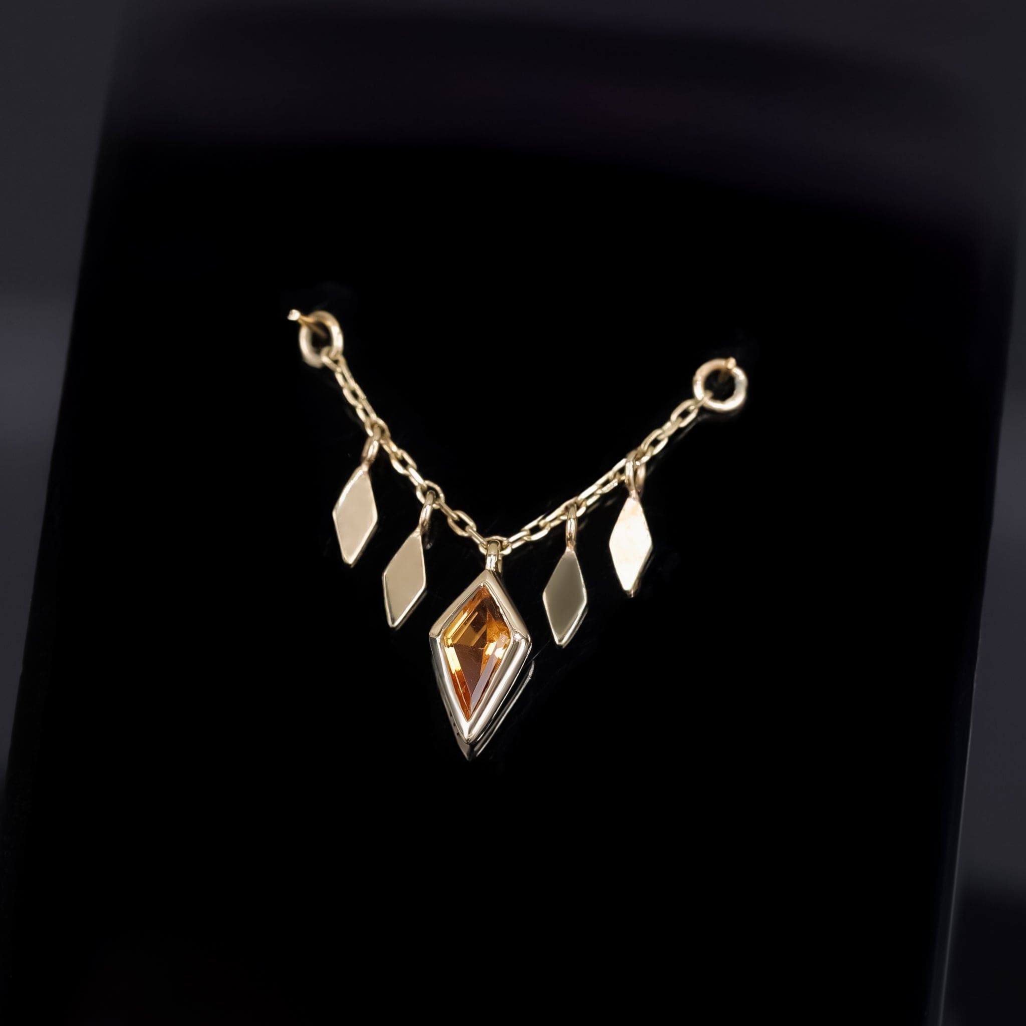 BEATTI Chain Attachments Gold Patra Chain Attachment with Citrine BTFG012 CD Patra Chain Attachment with Citrine