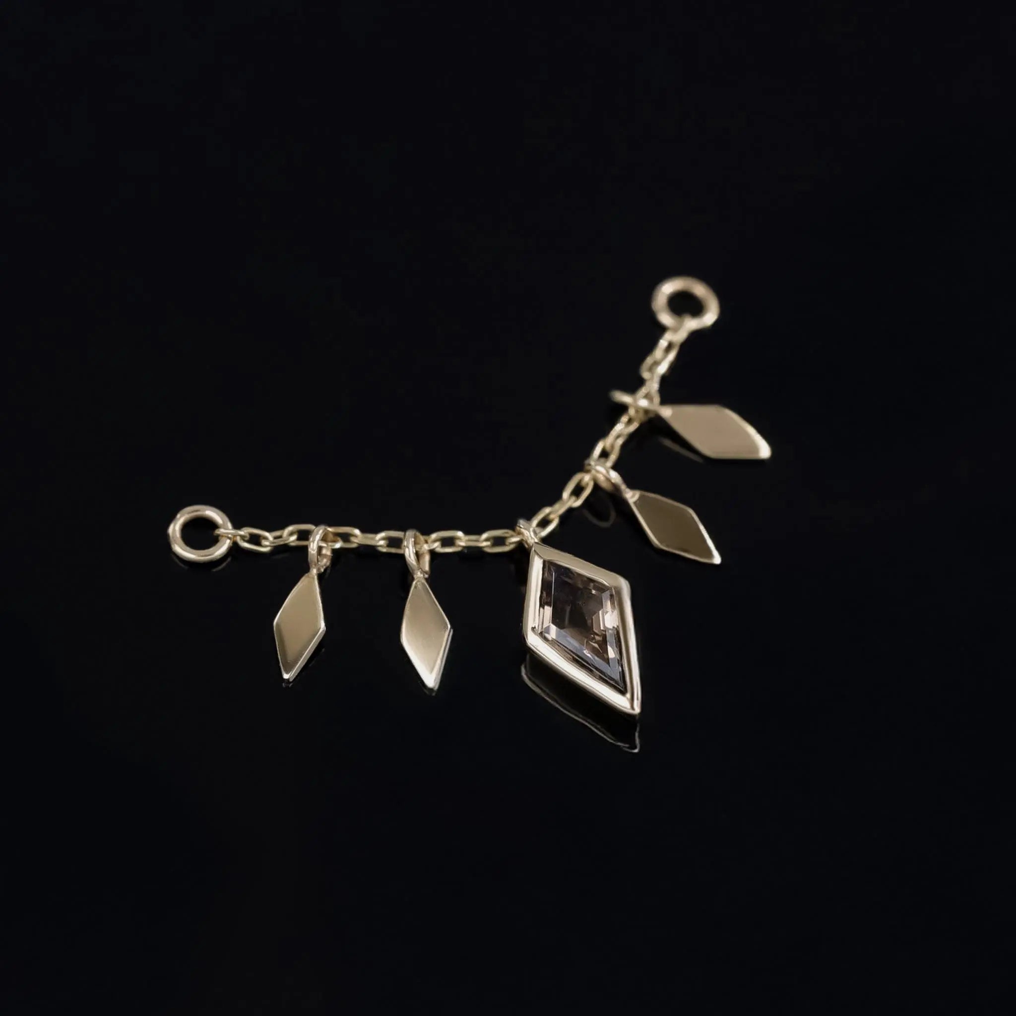 BEATTI Chain Attachments Patra Chain Attachement with Smoky Quartz Patra Chain Attachement with Smoky Quartz