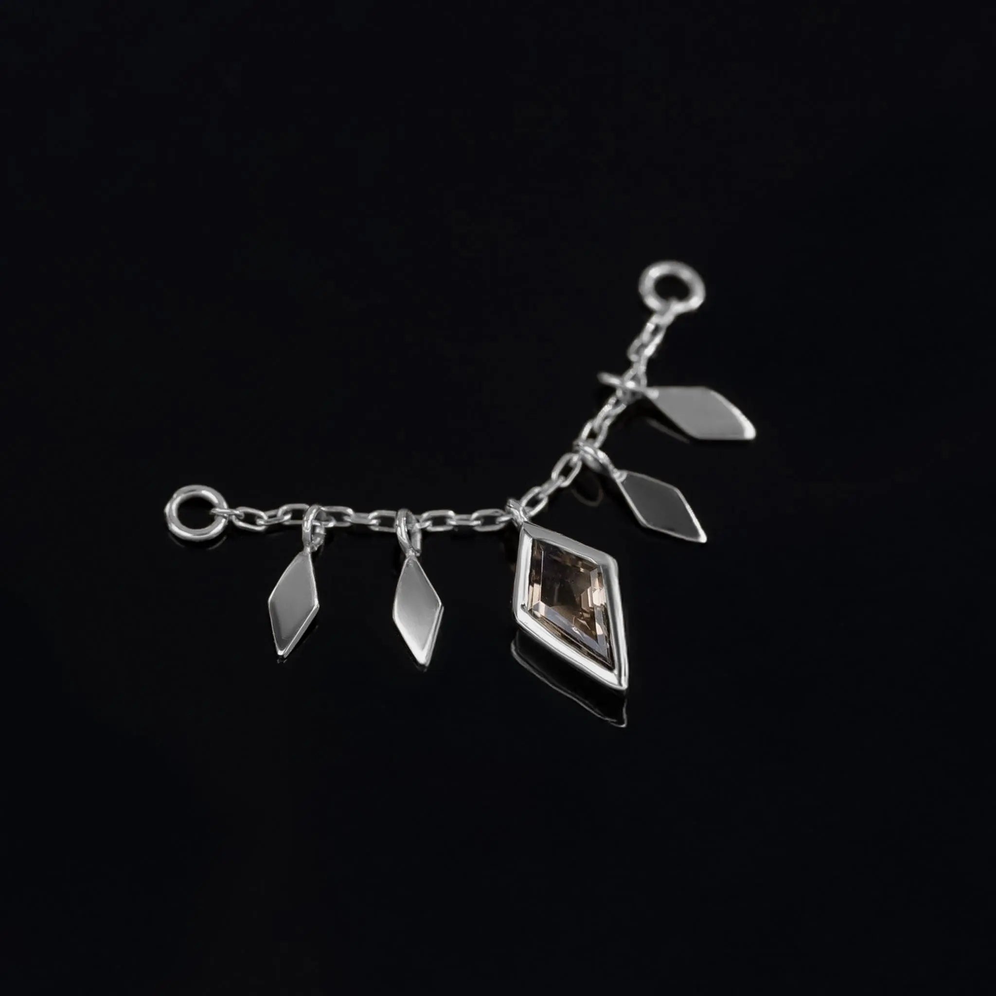 BEATTI Chain Attachments Patra Chain Attachement with Smoky Quartz Patra Chain Attachement with Smoky Quartz