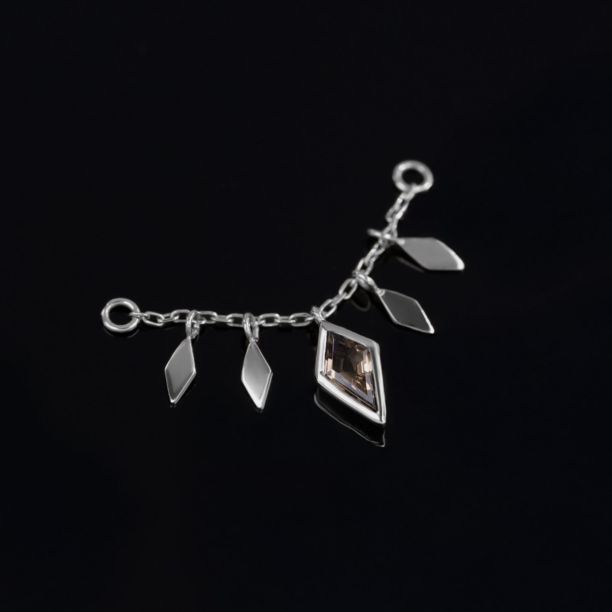 BEATTI Chain Attachments Patra Chain Attachement with Smoky Quartz Patra Chain Attachement with Smoky Quartz