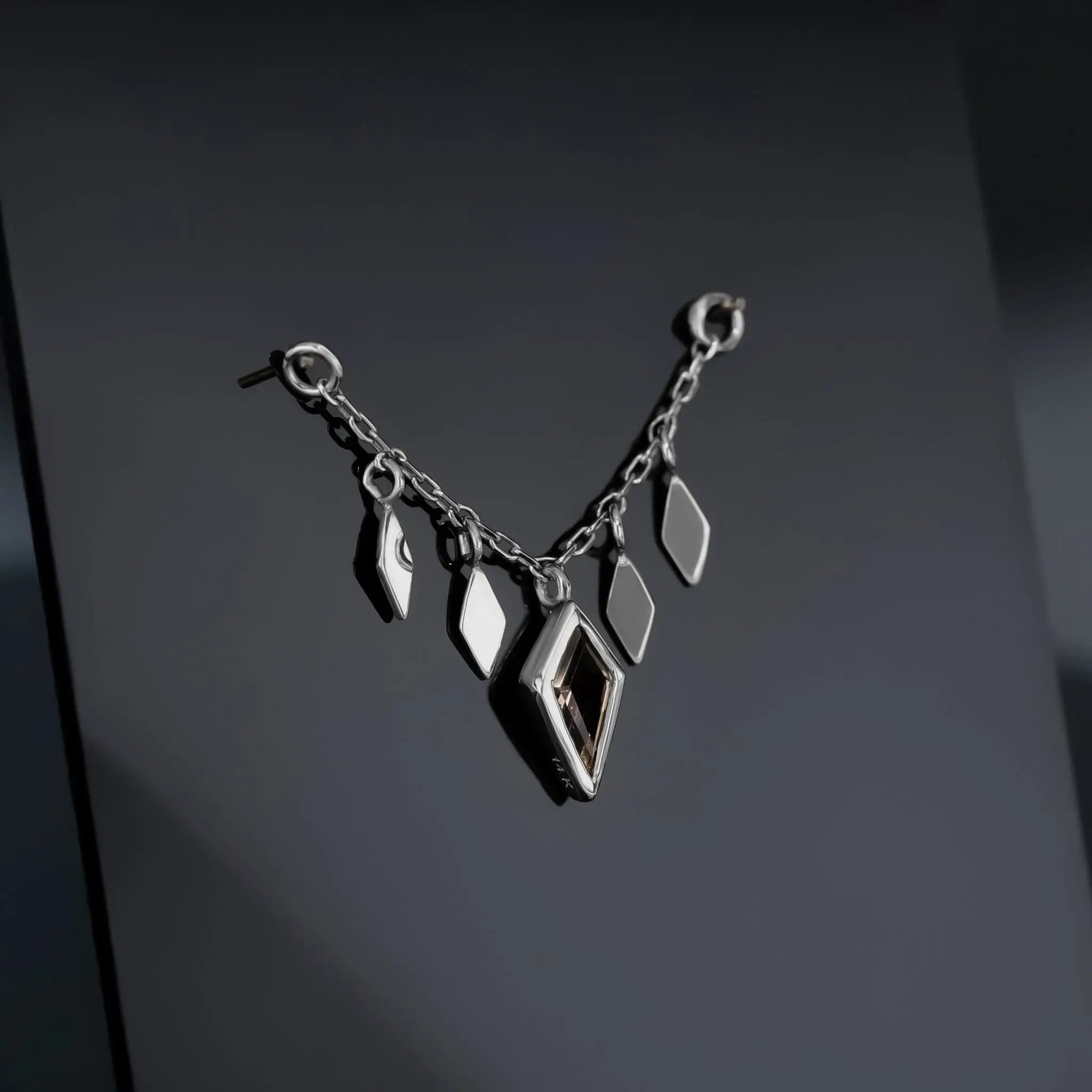 BEATTI Chain Attachments Patra Chain Attachement with Smoky Quartz Patra Chain Attachement with Smoky Quartz