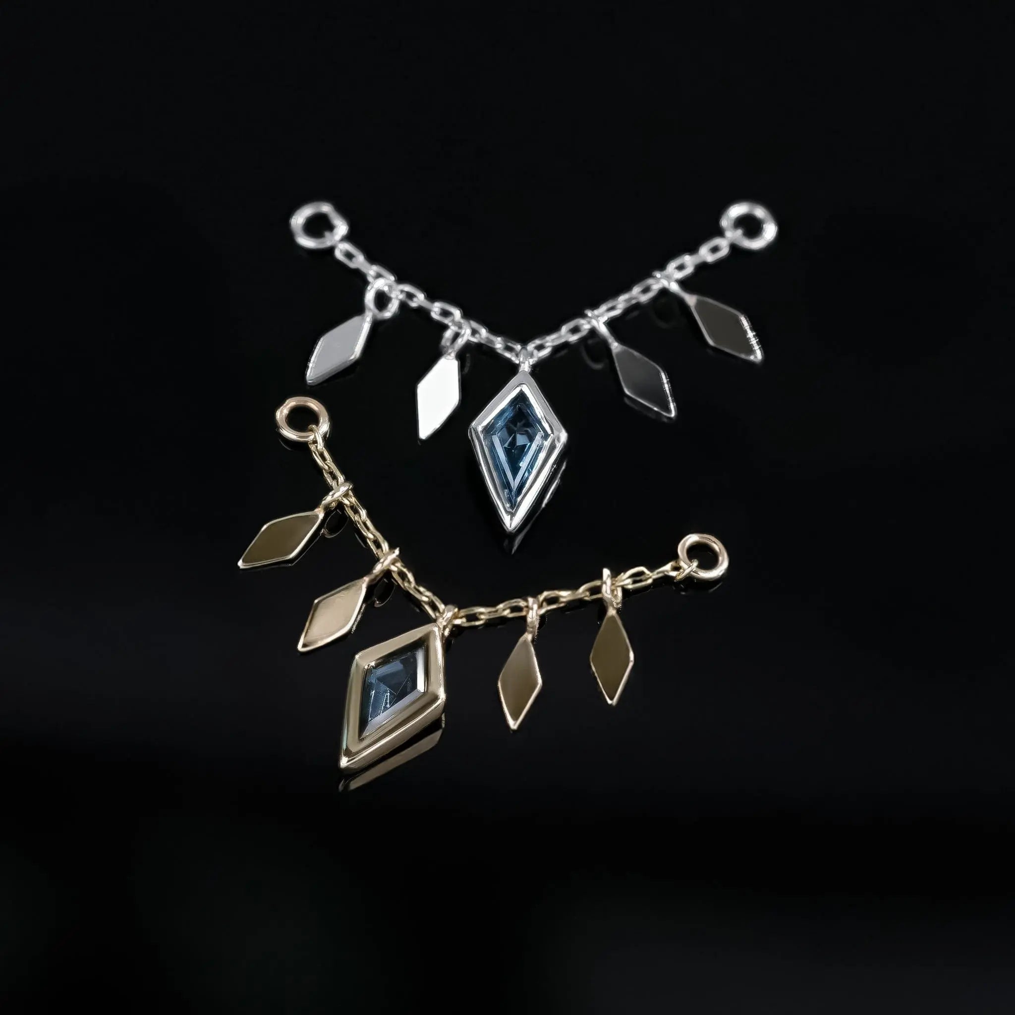 BEATTI Chain Attachments White Gold Patra Chain Attachment • London Blue Topaz White Gold BTFG012 TBL Patra Chain Attachment • London Blue Topaz White Gold