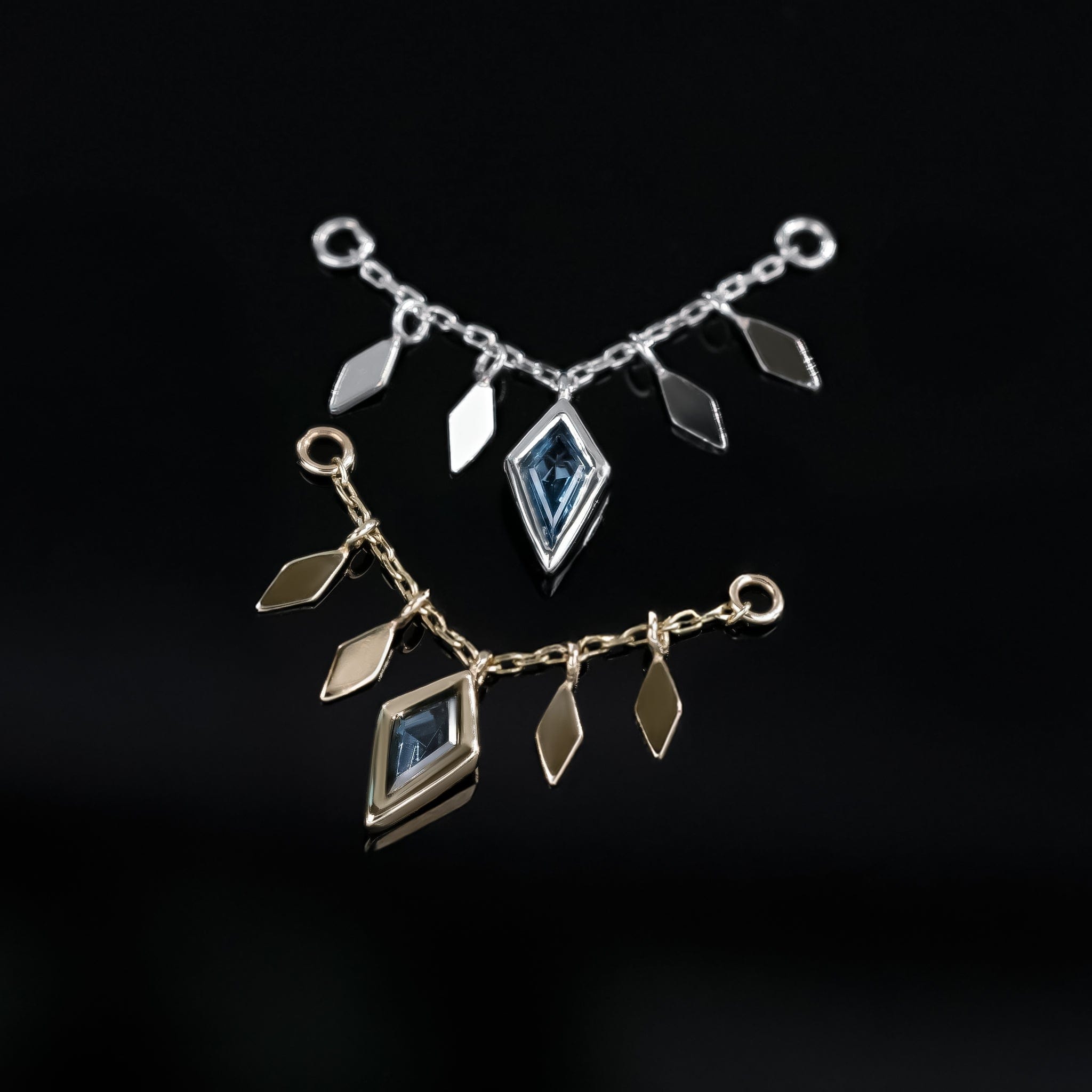 BEATTI Chain Attachments Gold Patra Chain Attachment • London Blue Topaz Yellow Gold BTFG012 TBL Patra Chain Attachment • London Blue Topaz Yellow Gold
