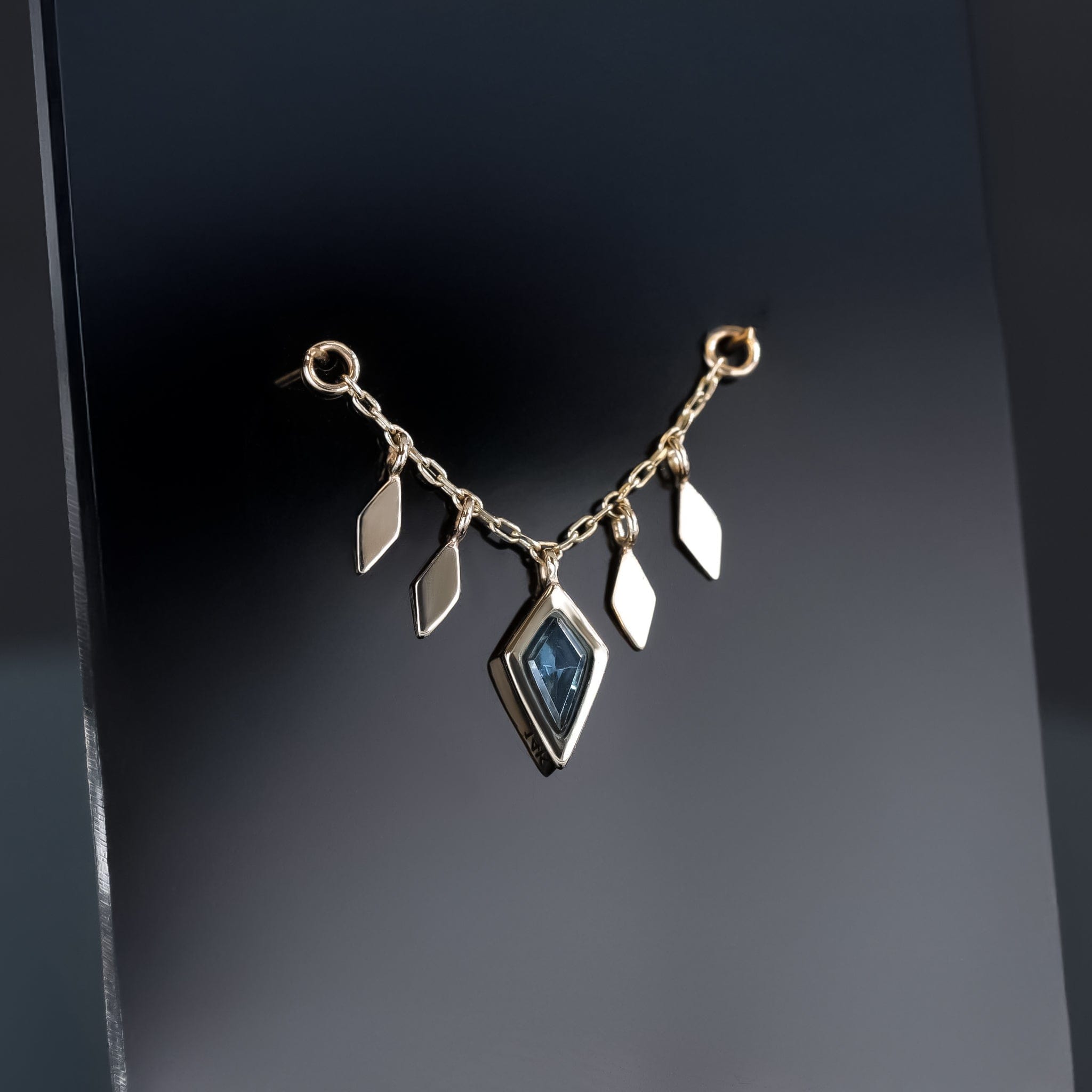 BEATTI Chain Attachments Gold Patra Chain Attachment • London Blue Topaz Yellow Gold BTFG012 TBL Patra Chain Attachment • London Blue Topaz Yellow Gold