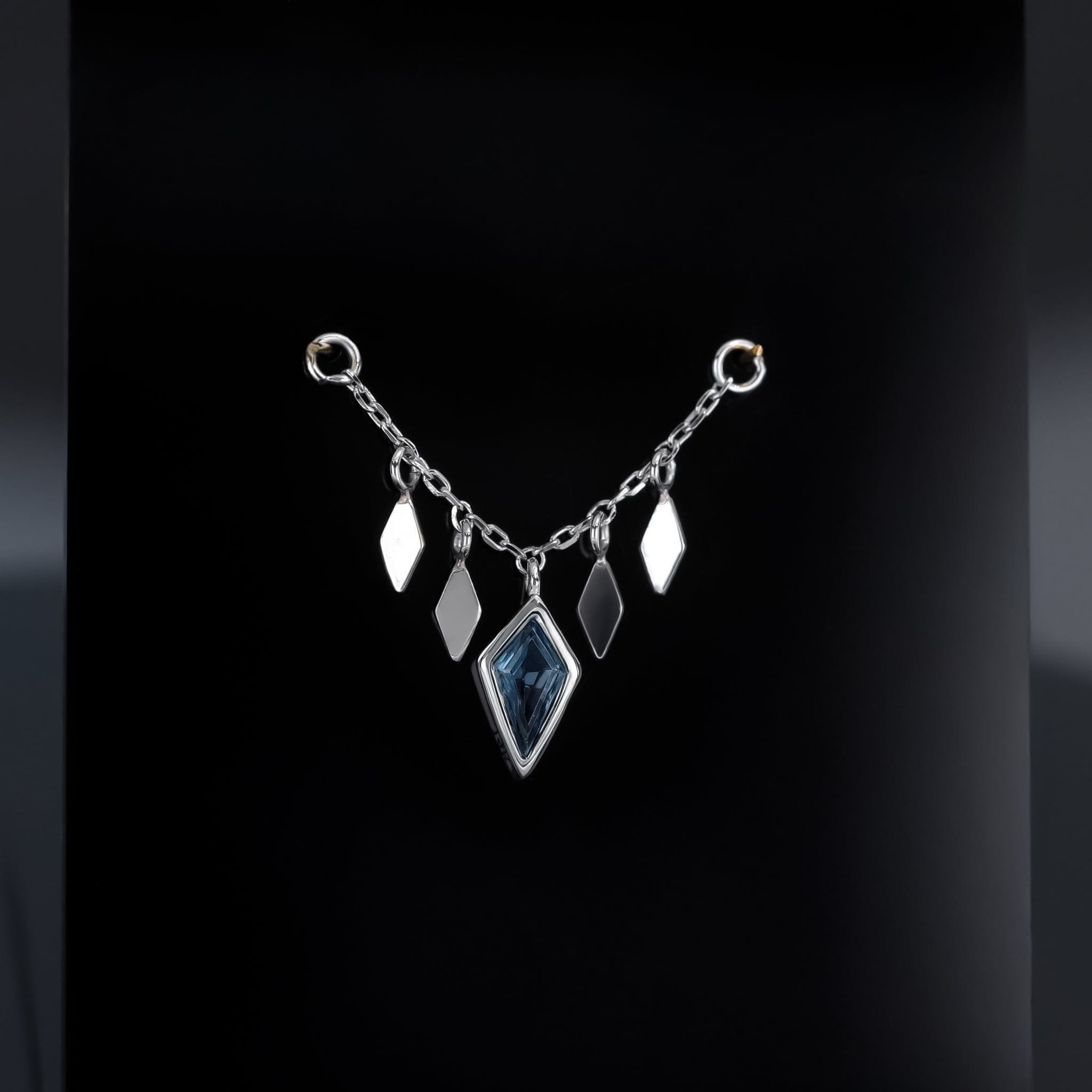 BEATTI Chain Attachments White Gold Patra Chain Attachment • London Blue Topaz White Gold BTFG012 TBL Patra Chain Attachment • London Blue Topaz White Gold