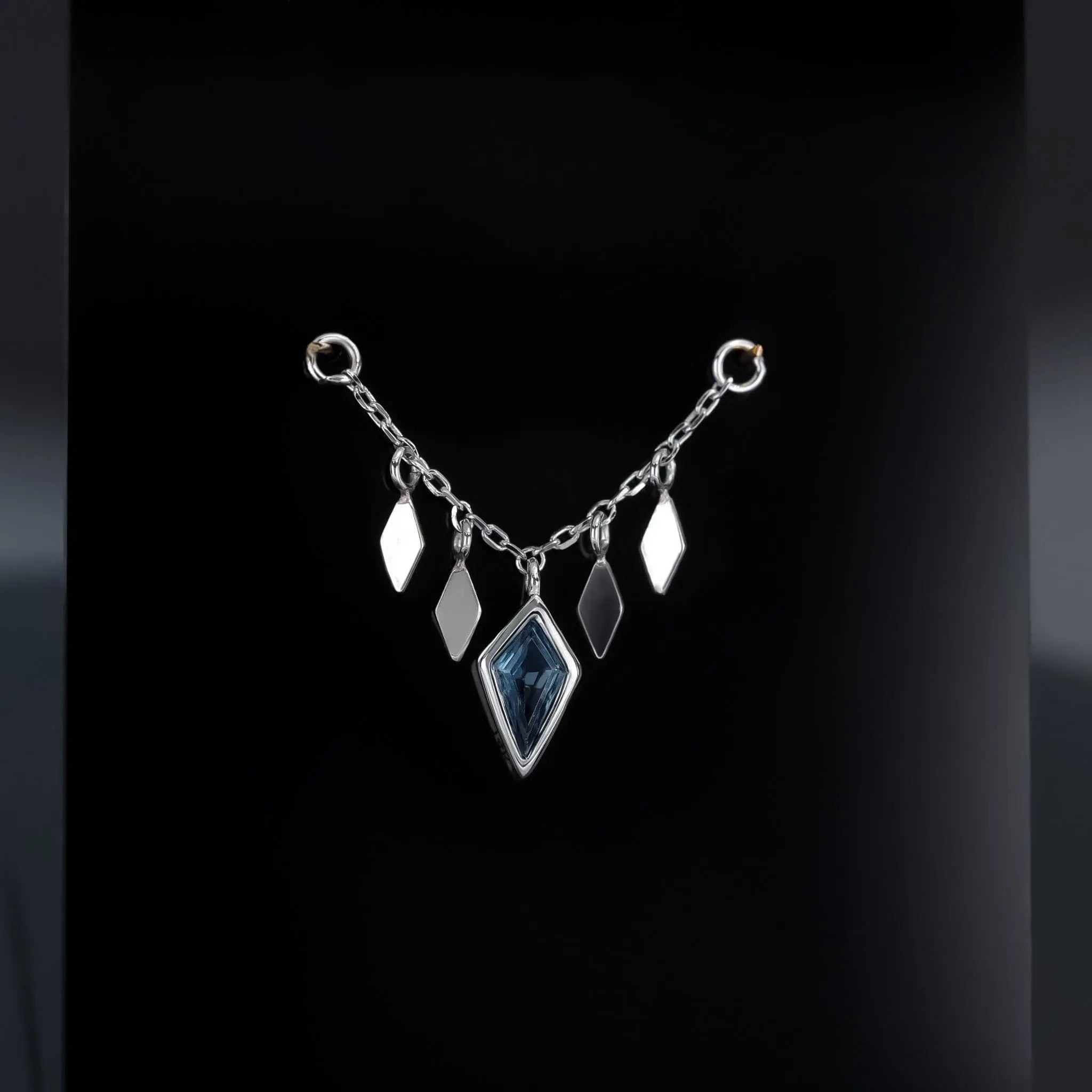 BEATTI Chain Attachments White Gold Patra Chain Attachment • London Blue Topaz White Gold BTFG012 TBL Patra Chain Attachment • London Blue Topaz White Gold