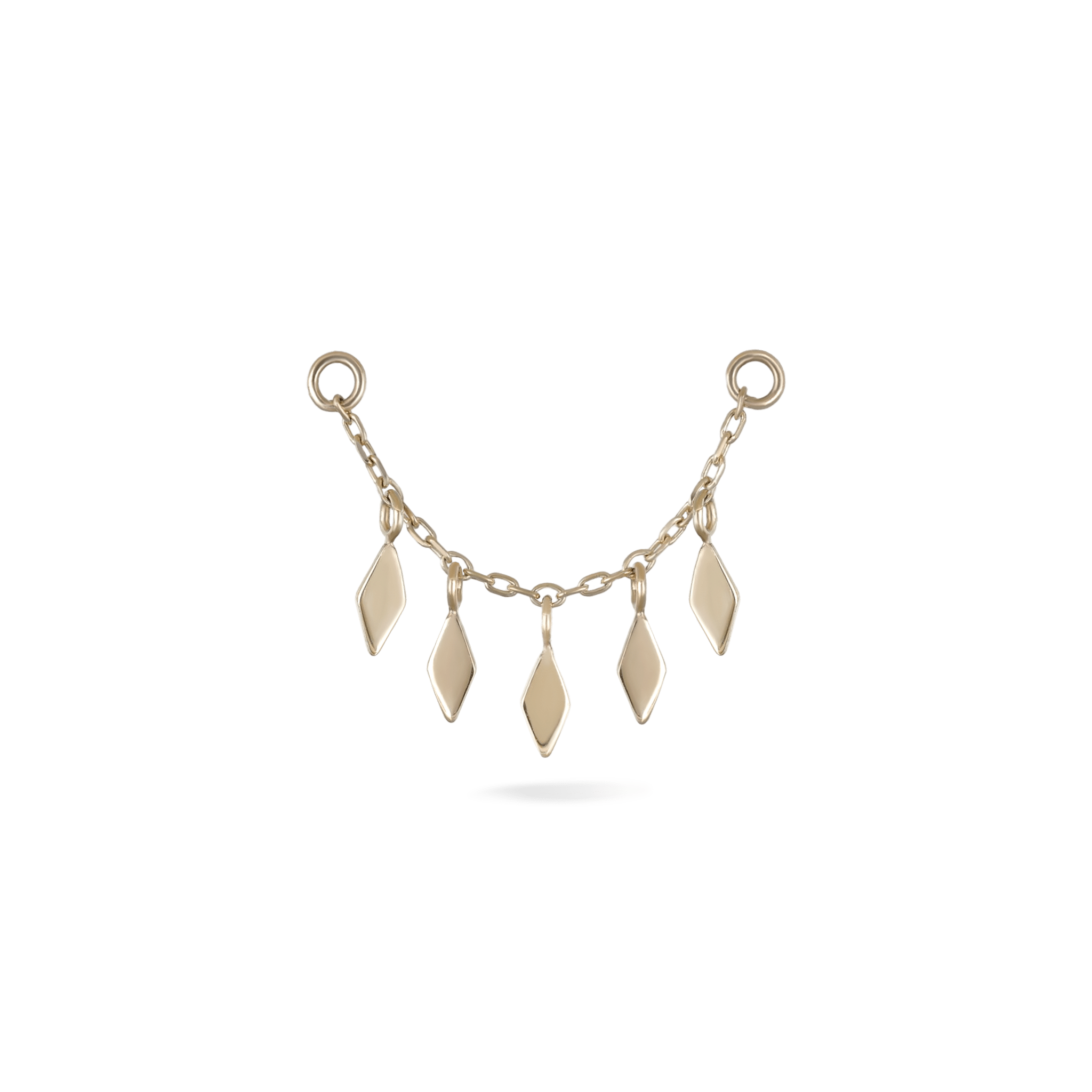 BEATTI Chain Attachments Gold 14k Gold Rhombus Charms Chain BTFG012_JGF 14k Gold Rhombus Charms Chain