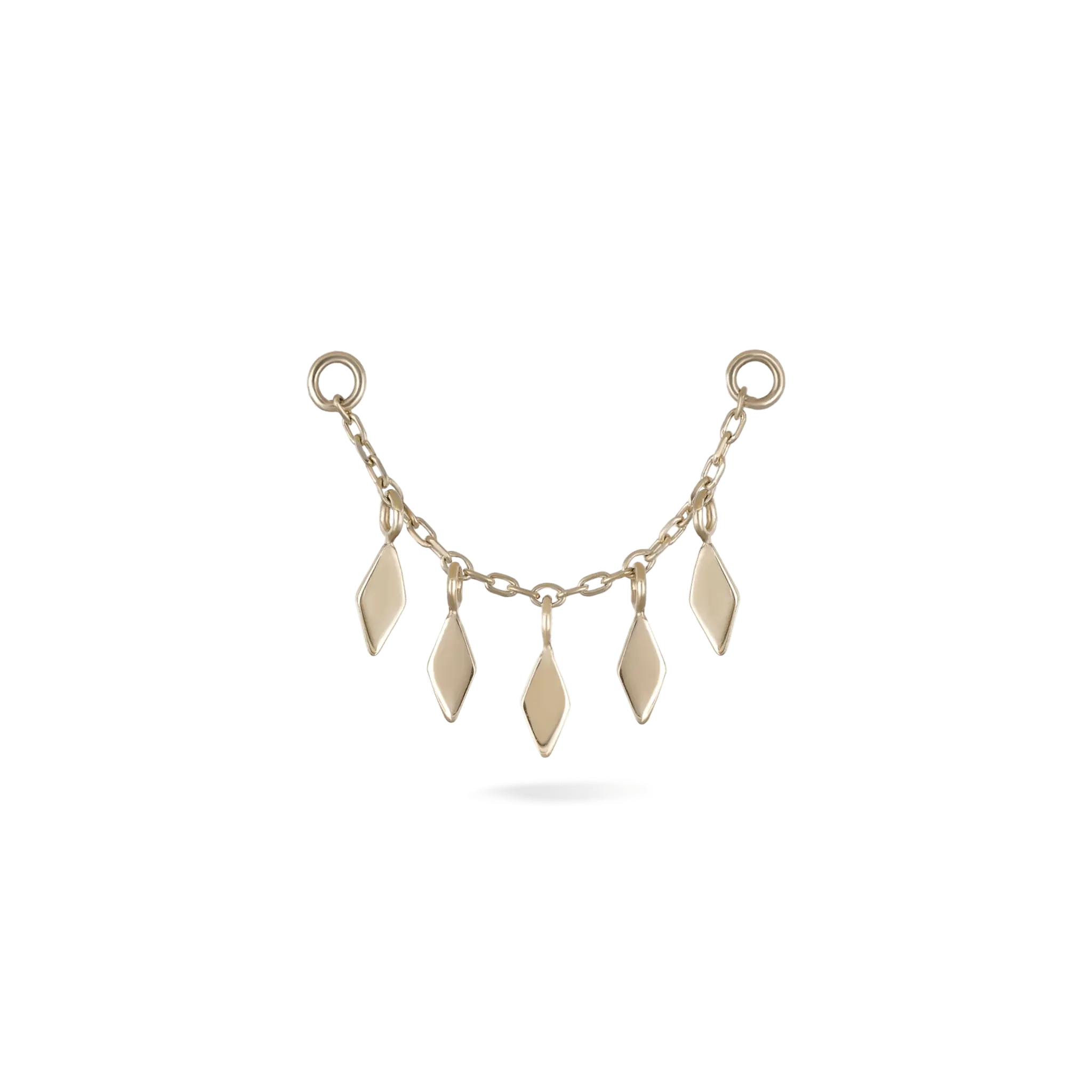 BEATTI Chain Attachments Gold 14k Gold Rhombus Charms Chain BTFG012_JGF 14k Gold Rhombus Charms Chain