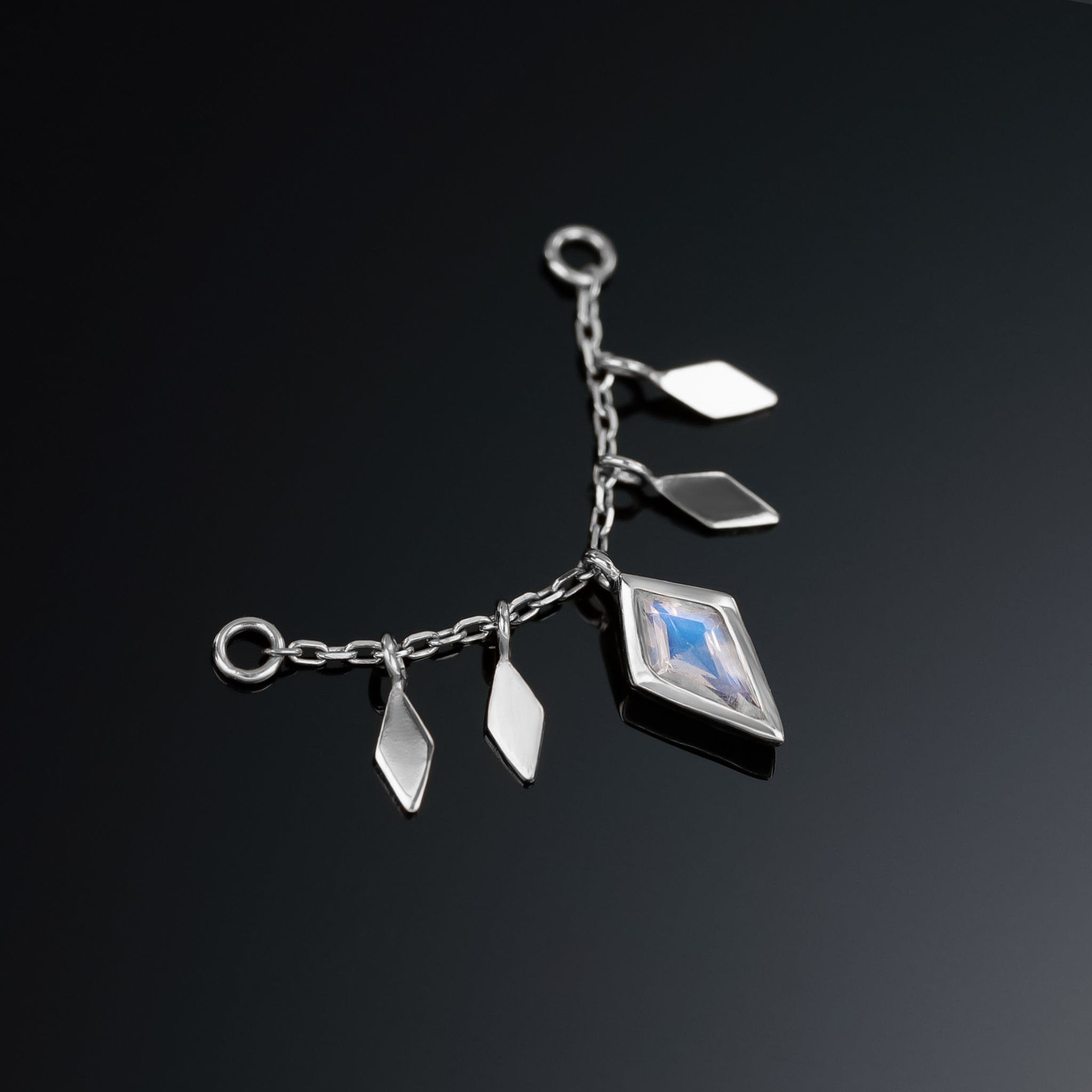 BEATTI Chain Attachments Patra Chain Attachment with Rainbow Moonstone Patra Chain Attachment with Rainbow Moonstone