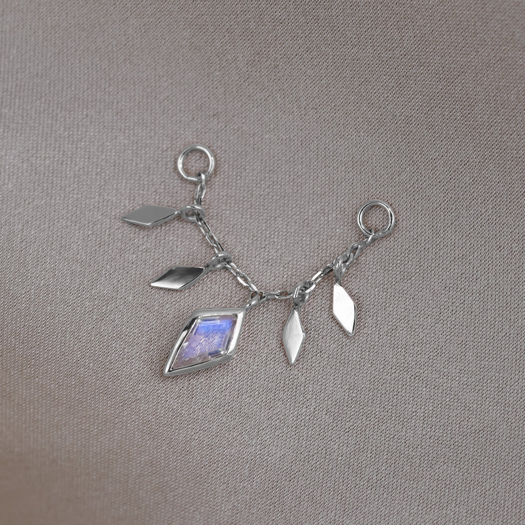 BEATTI Chain Attachments Patra Chain Attachment with Rainbow Moonstone Patra Chain Attachment with Rainbow Moonstone