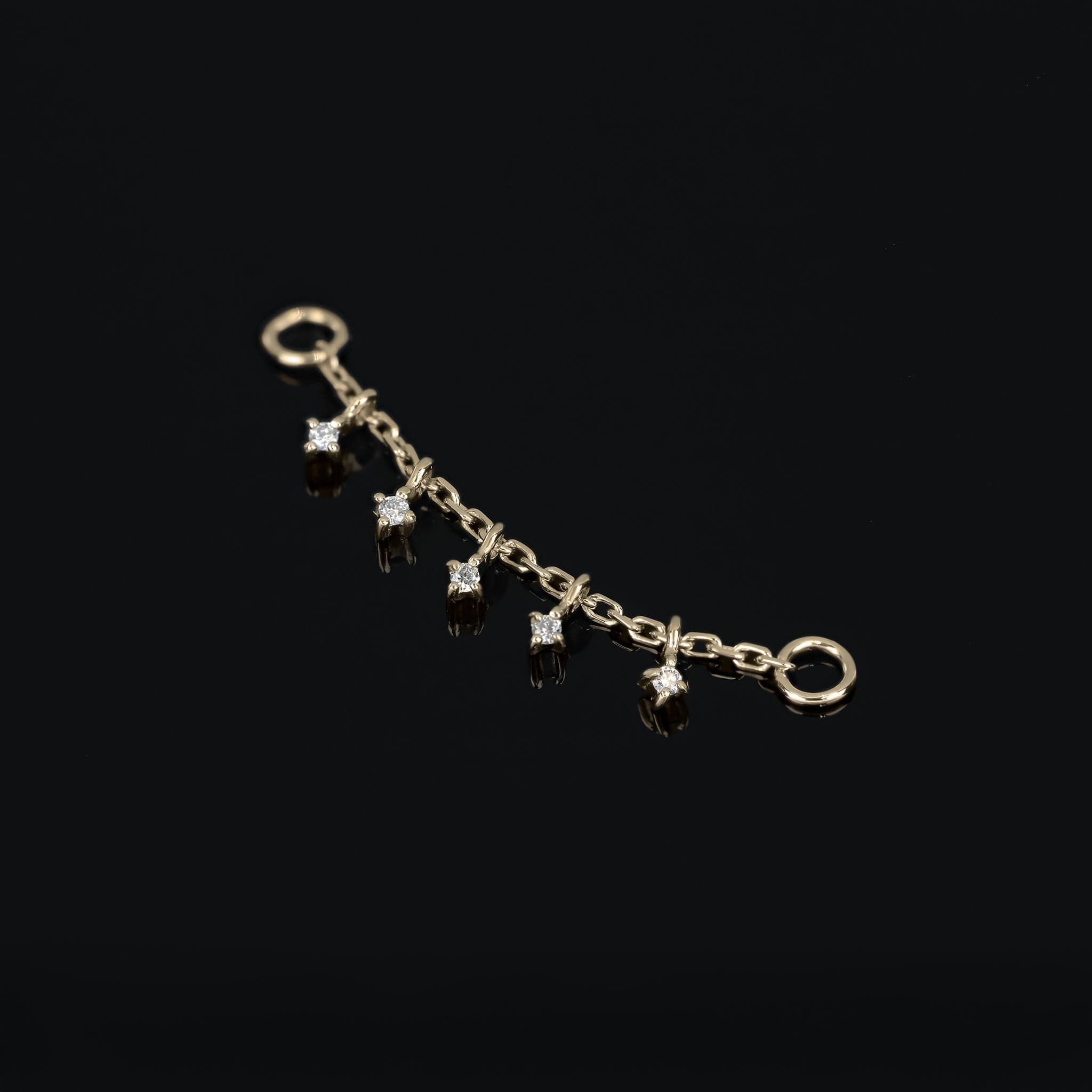 BEATTI Chain Attachments Ember Tiny Diamond Charm Chain Ember Tiny Diamond Charm Chain
