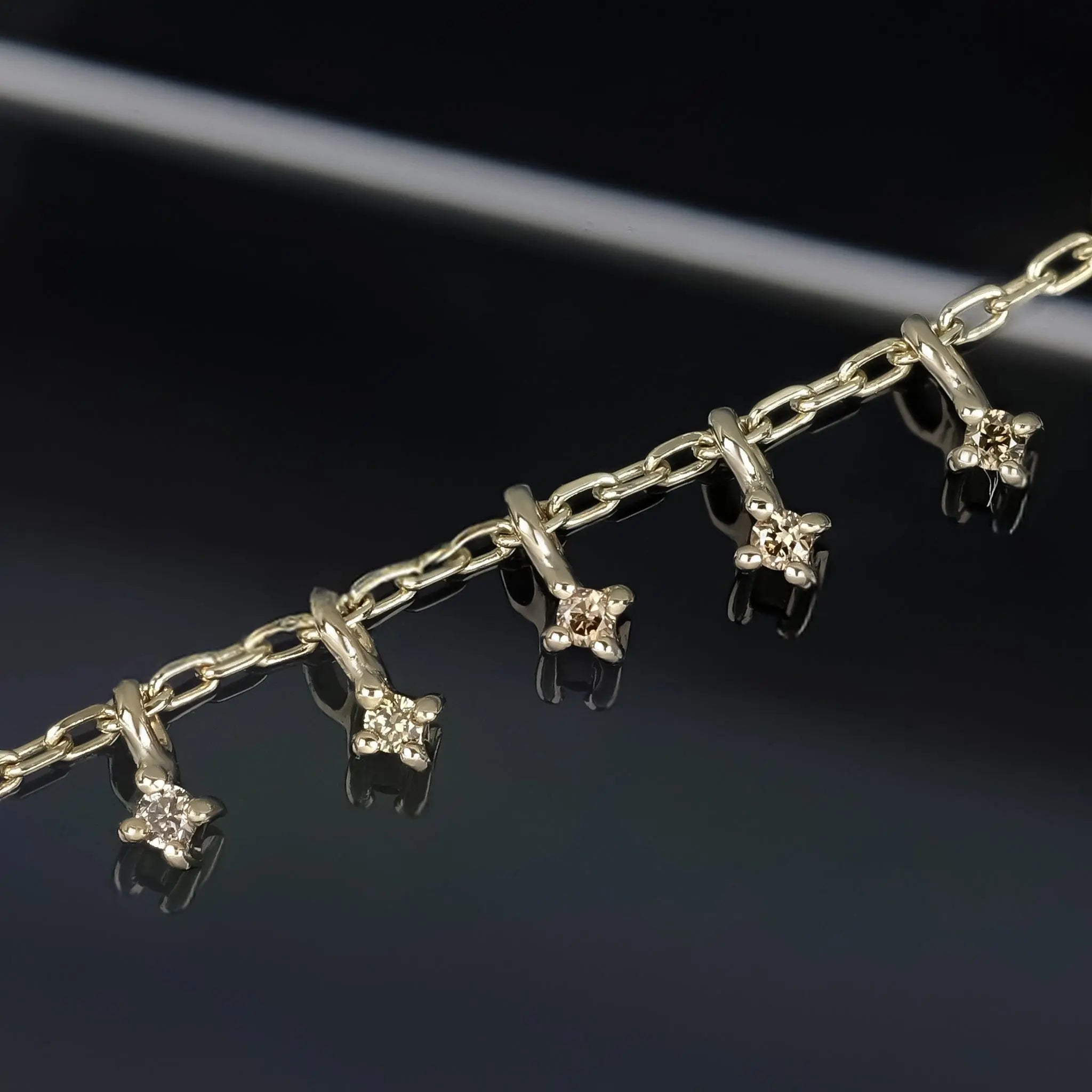 BEATTI Chain Attachments Gold Ember Brown Diamond Charm Chain Attachment BTFG027 BRD Ember Brown Diamond Charm Chain Attachment