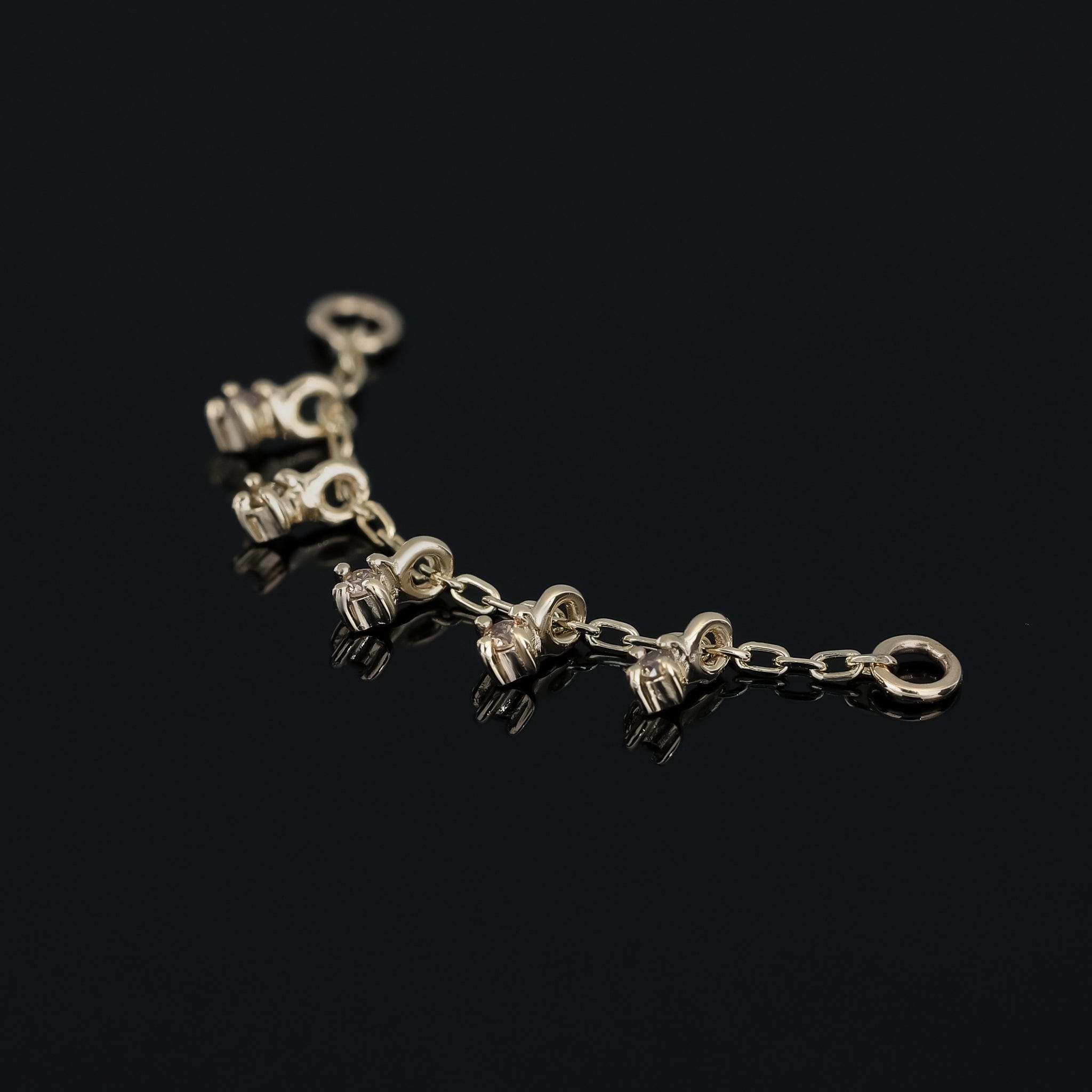 BEATTI Chain Attachments Gold Ember Brown Diamond Charm Chain Attachment BTFG027 BRD Ember Brown Diamond Charm Chain Attachment