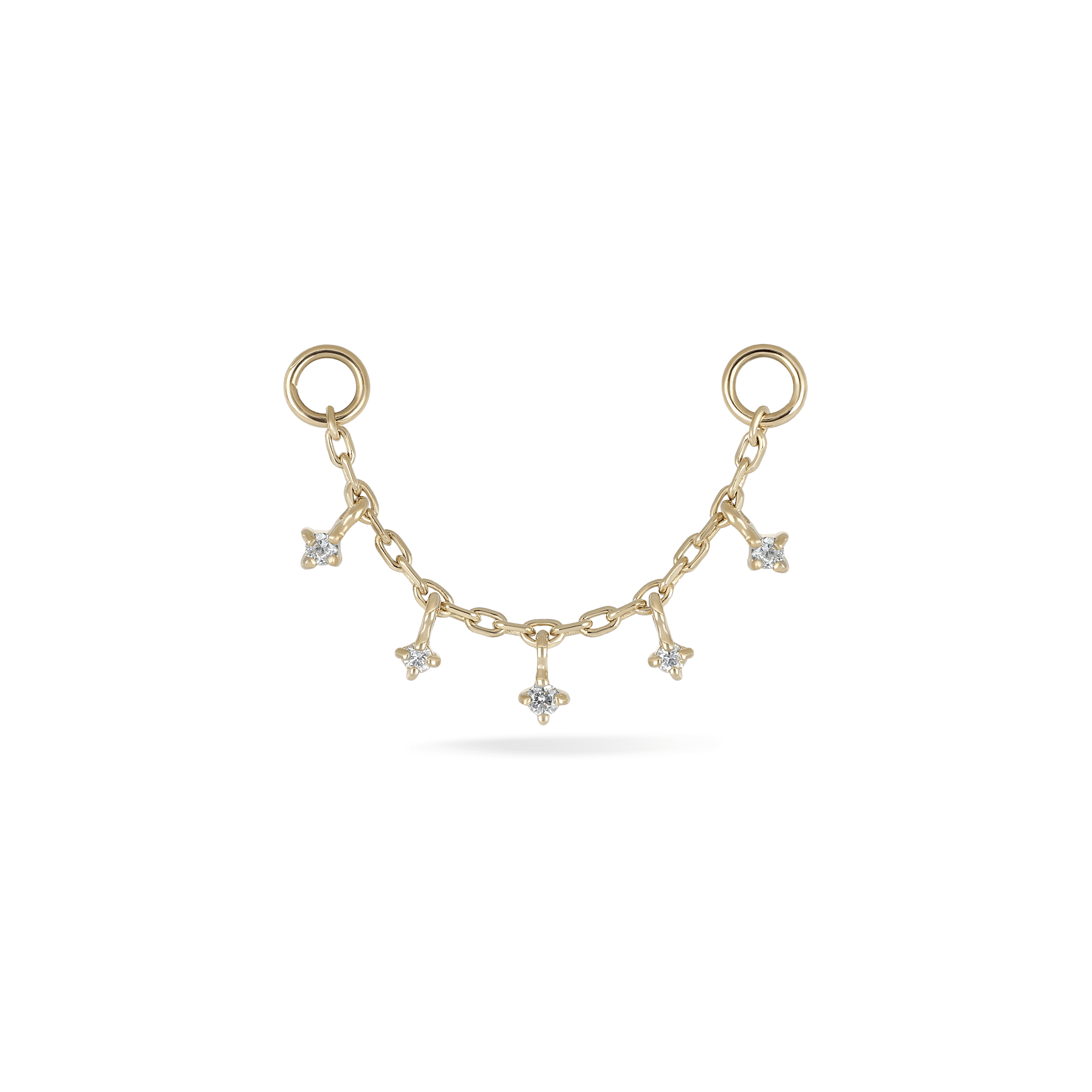 BEATTI Chain Attachments Gold Ember Tiny Diamond Charm Chain BTFG027 WD Ember Tiny Diamond Charm Chain