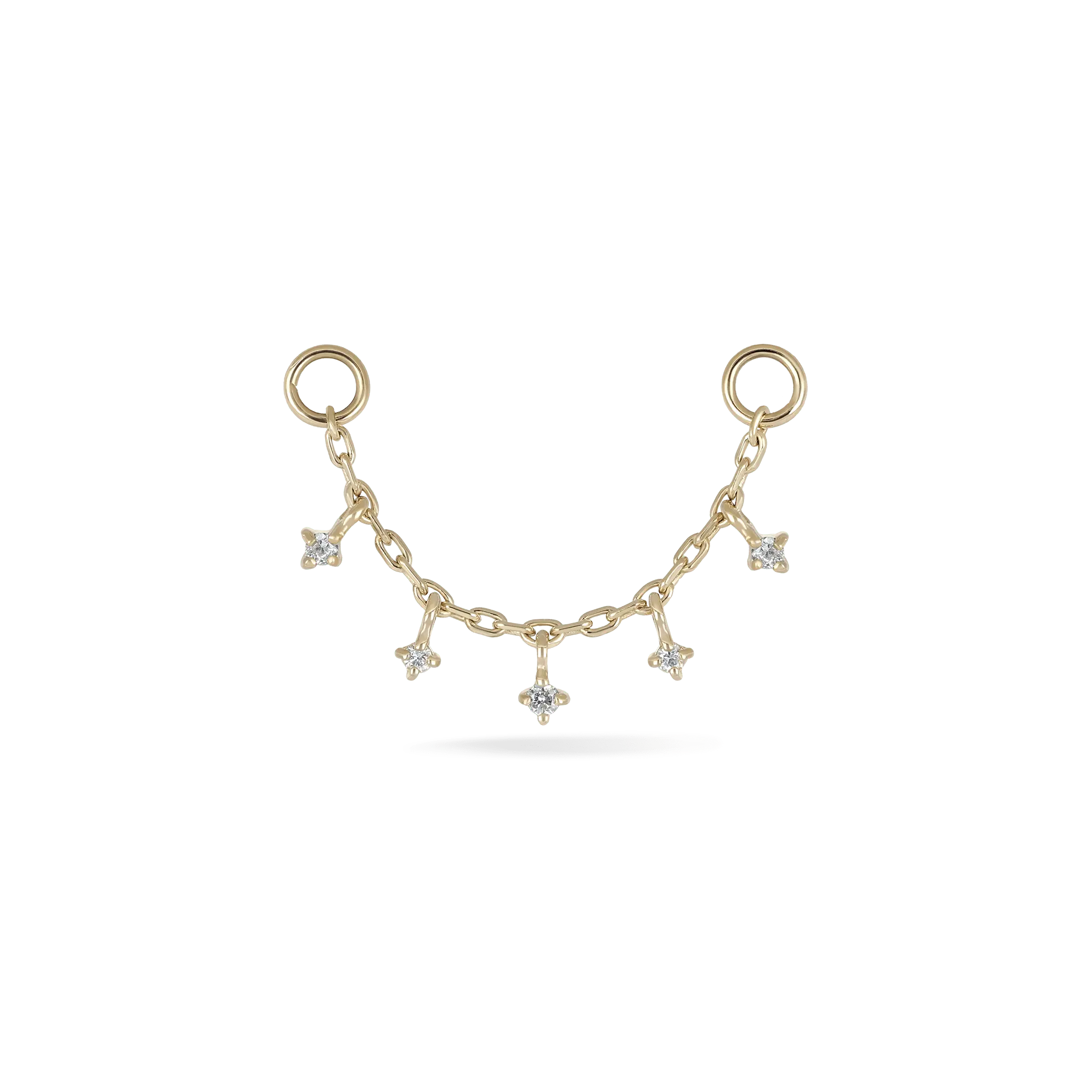 BEATTI Chain Attachments Gold Ember Tiny Diamond Charm Chain BTFG027 WD Ember Tiny Diamond Charm Chain