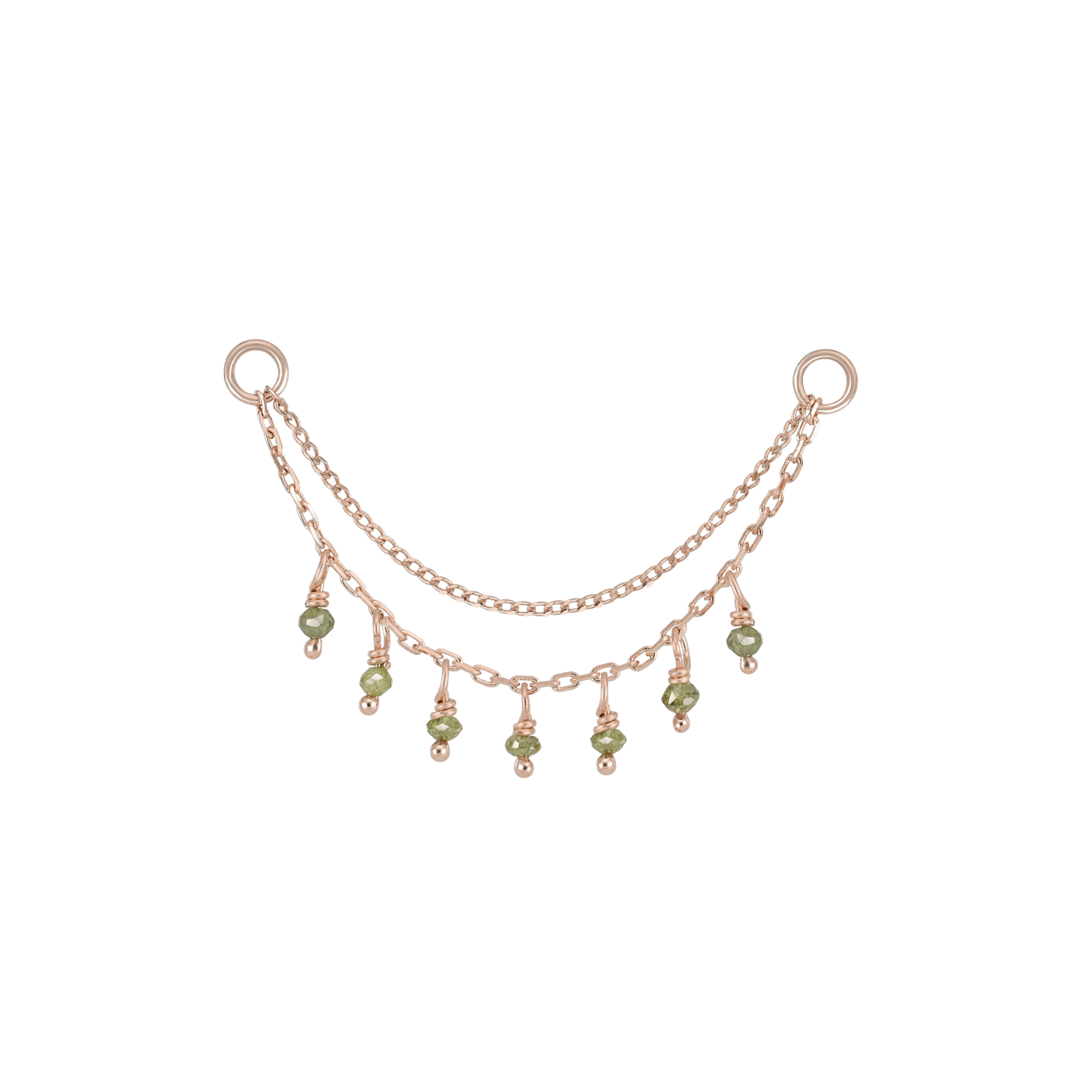 BEATTI Chain Attachments Santal III • Green Diamond Beads Double Drape Chain Santal III • Green Diamond Beads Double Drape Chain