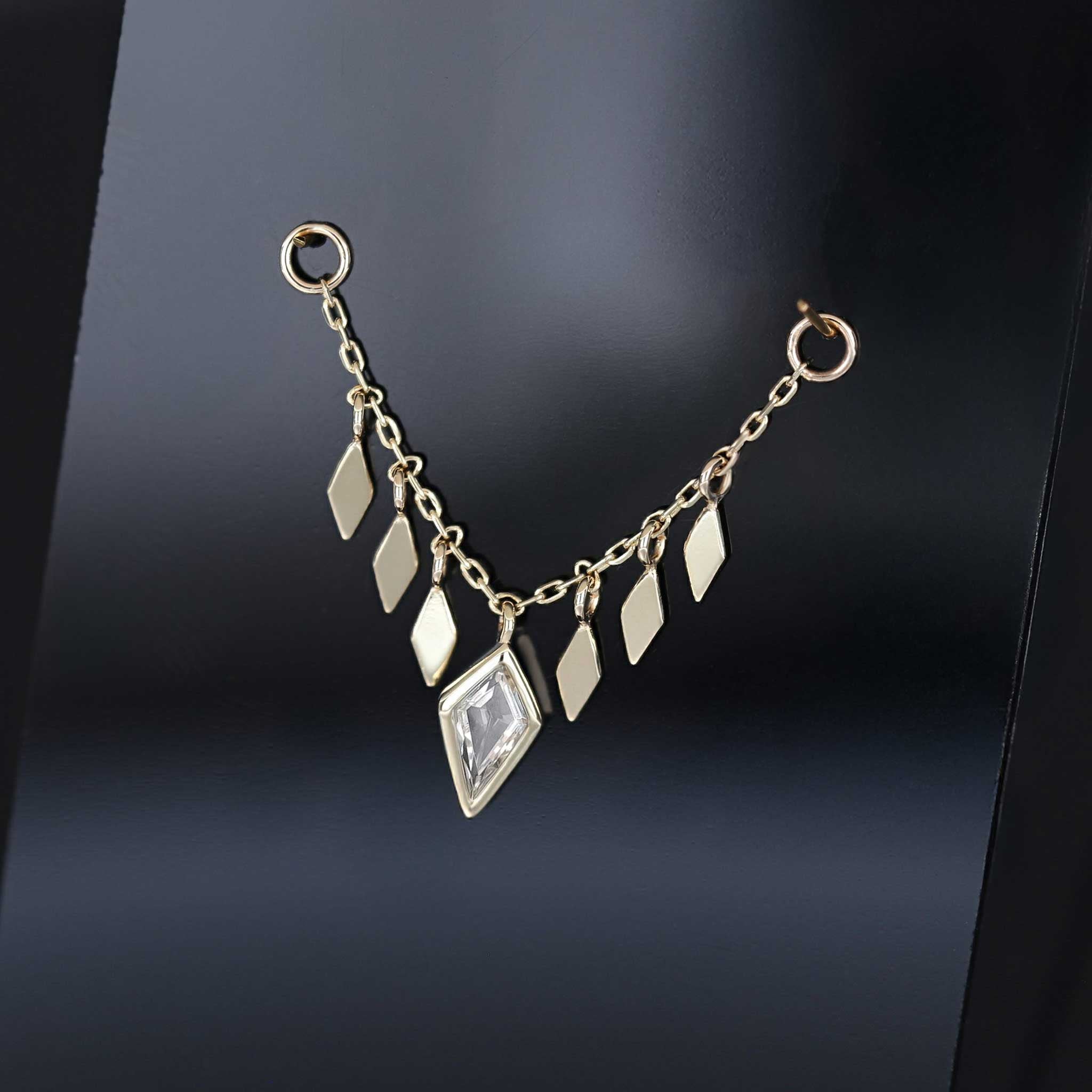 BEATTI Chain Attachments Gold / 32mm Patra Chain Attachment with White Topaz 32mm BTFG054 TW Patra Chain Attachment with White Topaz 32mm