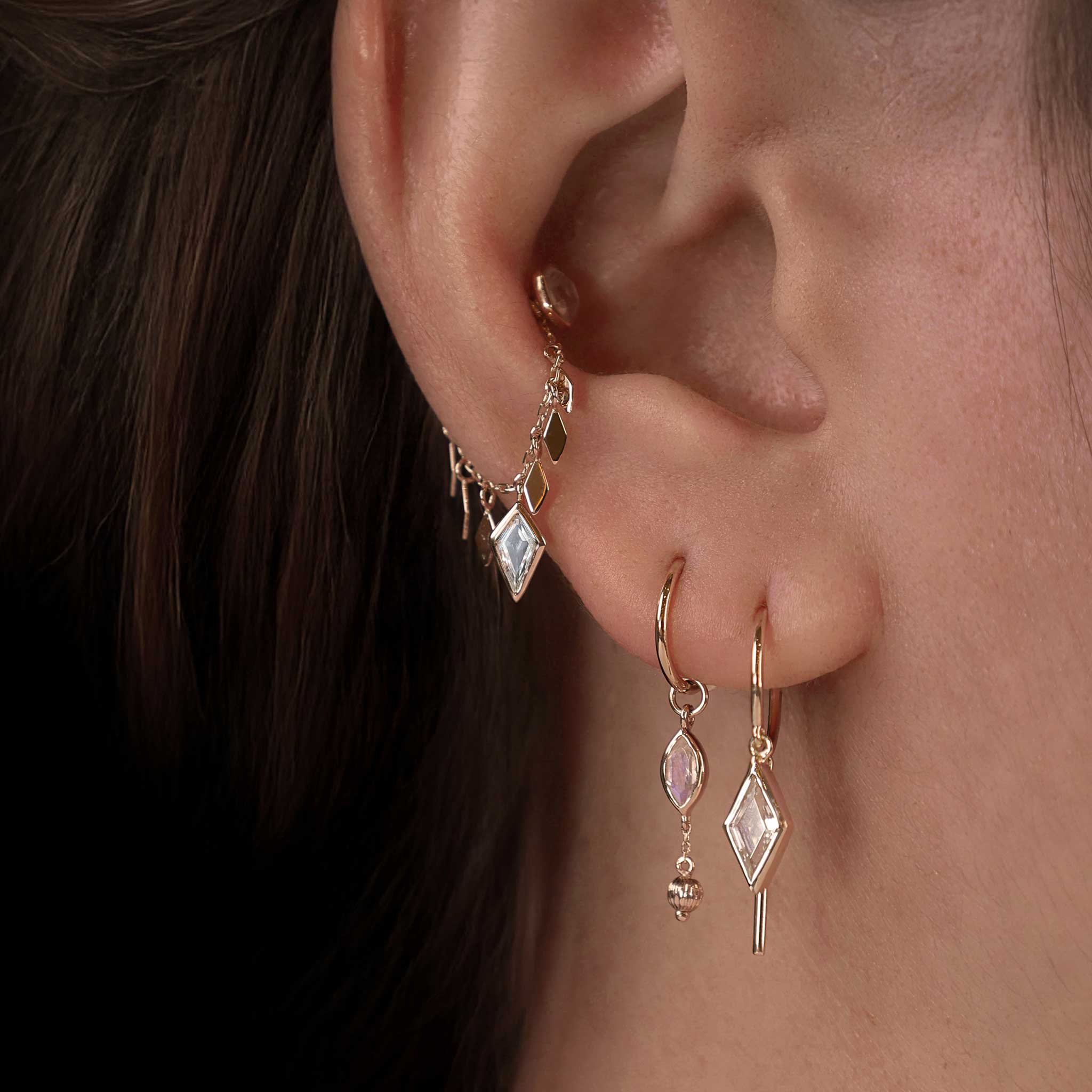 BEATTI Chain Attachments Gold / 32mm Patra Chain Attachment with White Topaz 32mm BTFG054 TW Patra Chain Attachment with White Topaz 32mm