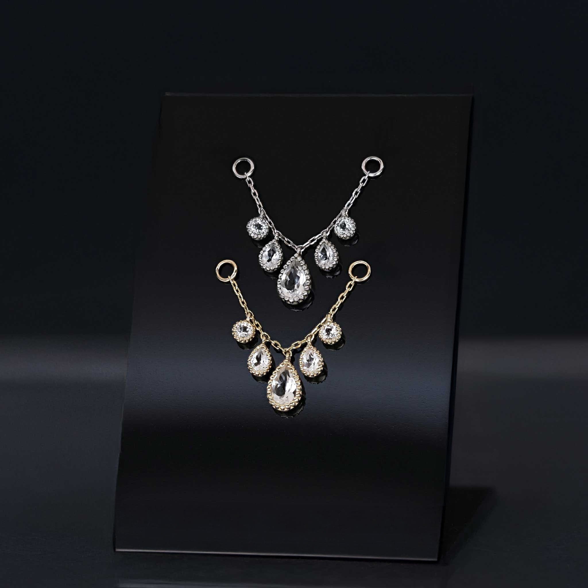 BEATTI Chain Attachments BTFG093 • 14K Gold Gemstone Chain Attachment Dido Bead Charm Double Chain Attachment by BEATTI