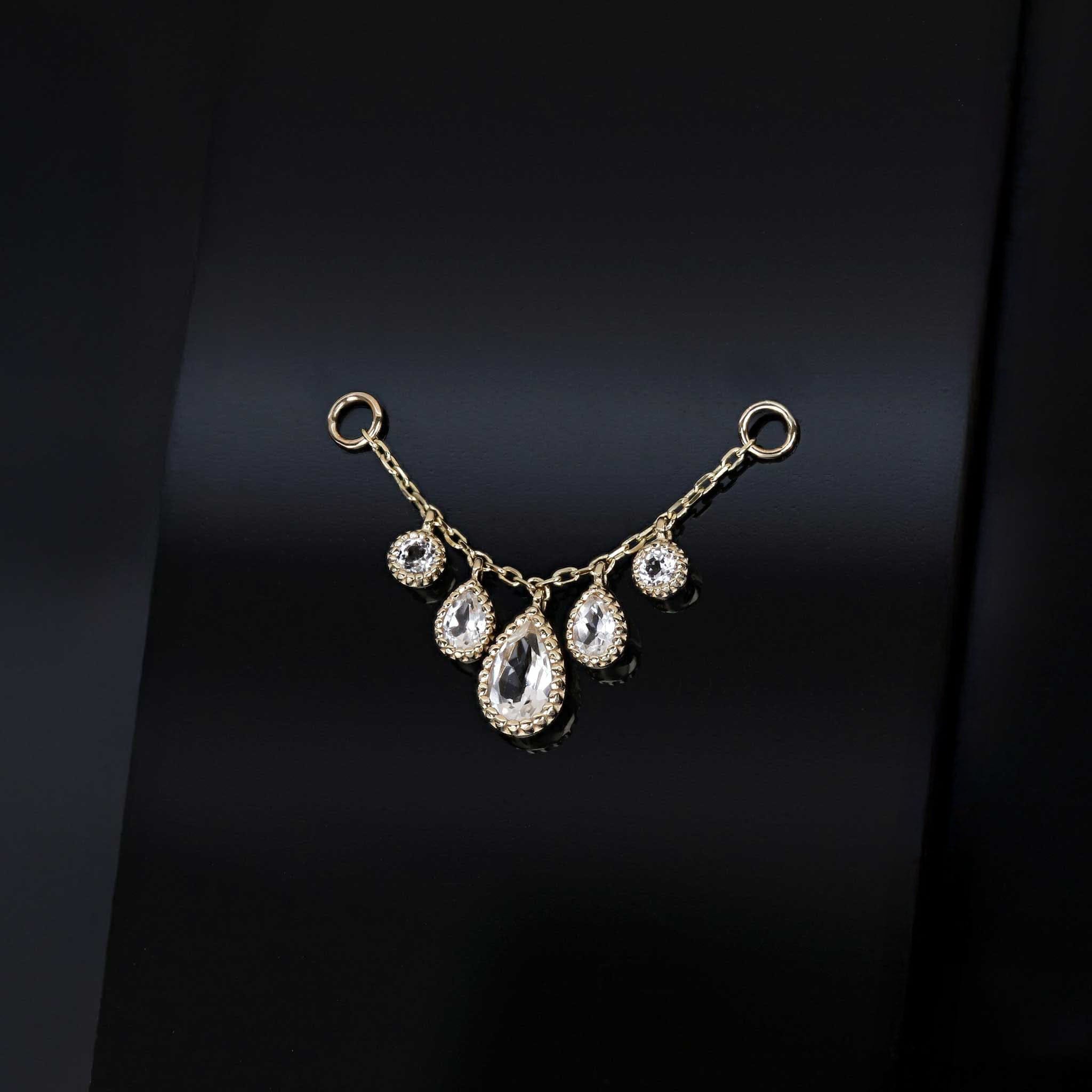 BEATTI Chain Attachments BTFG093 • 14K Gold Gemstone Chain Attachment Dido Bead Charm Double Chain Attachment by BEATTI