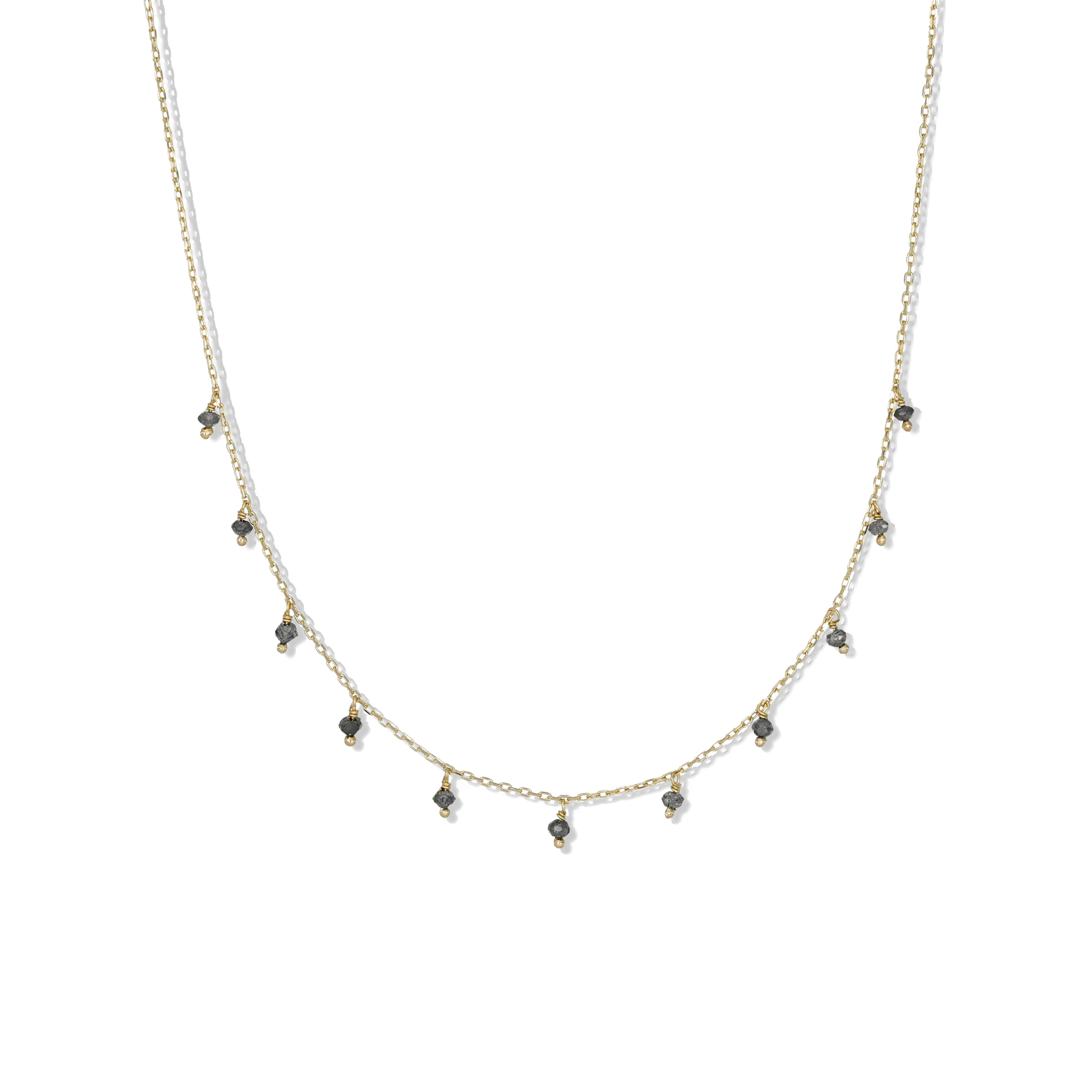 BEATTI Necklace Gold / Black Diamond BTNG010 Santal Diamond Beads Necklace BTNG010 BTNG010 Santal Diamond Beads Necklace