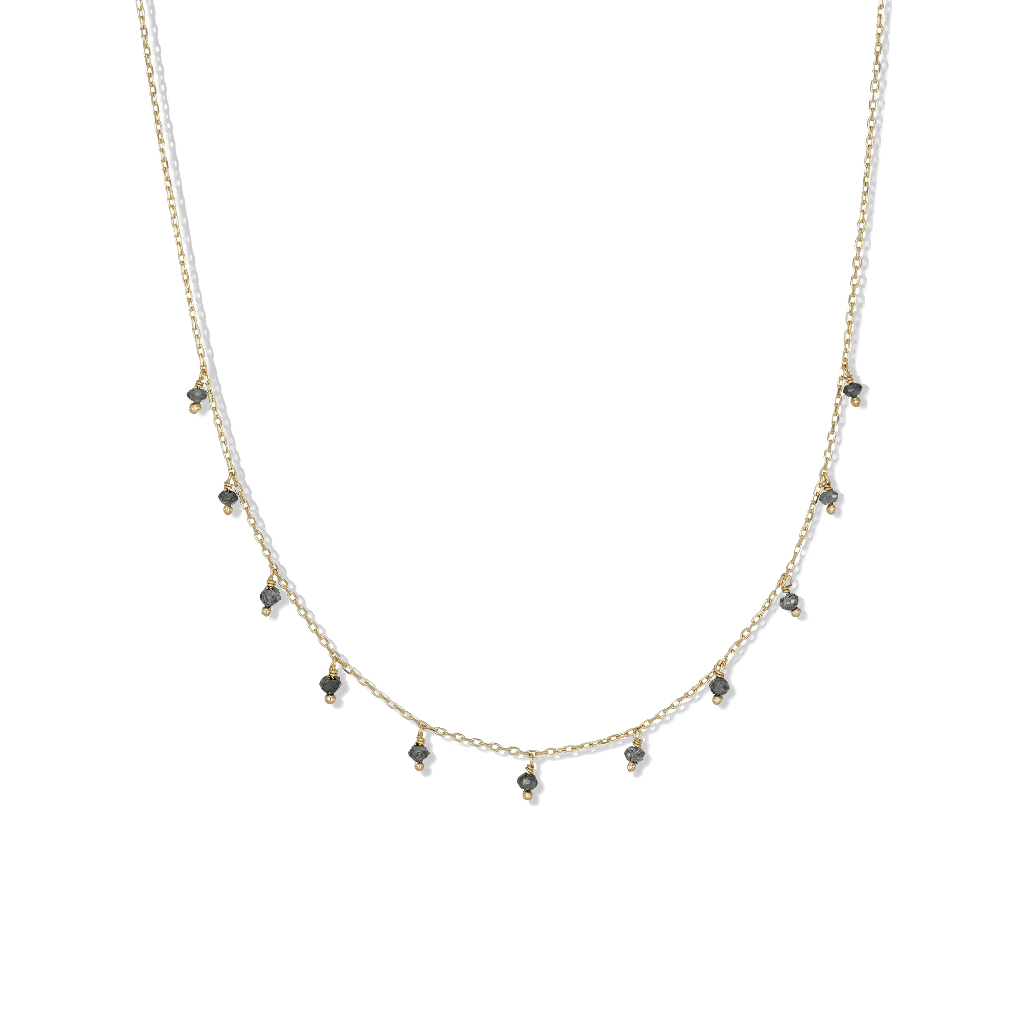 BEATTI Necklace Gold / Black Diamond BTNG010 Santal Diamond Beads Necklace BTNG010 BTNG010 Santal Diamond Beads Necklace