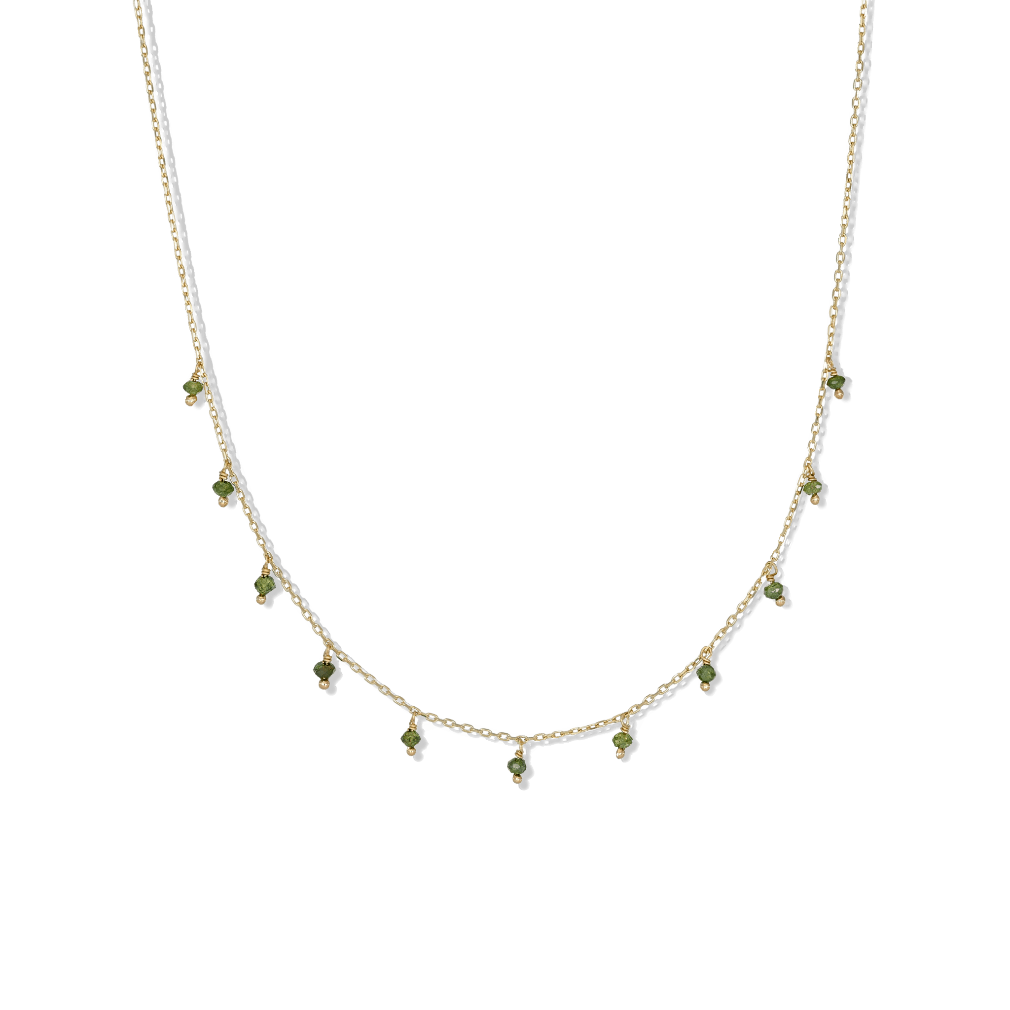 BEATTI Necklace Gold / Green Diamond BTNG010 Santal Diamond Beads Necklace BTNG010 BTNG010 Santal Diamond Beads Necklace