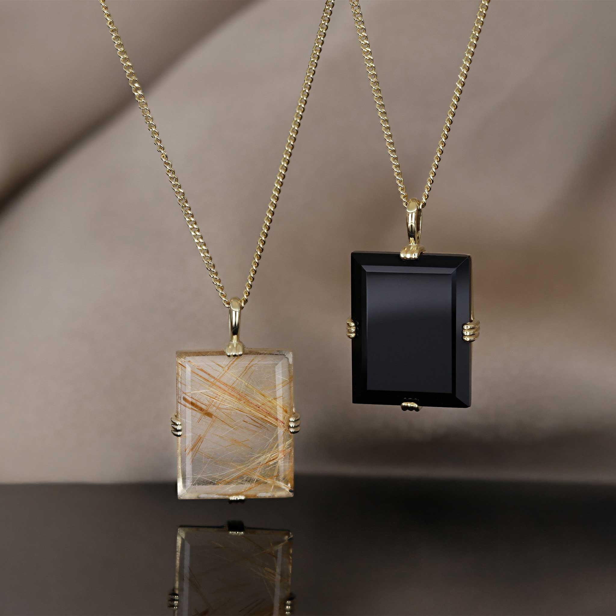 BEATTI Pendants BTP062 • Square Gemstone Necklace Pendant BTP062 • Square Gemstone Necklace Pendant