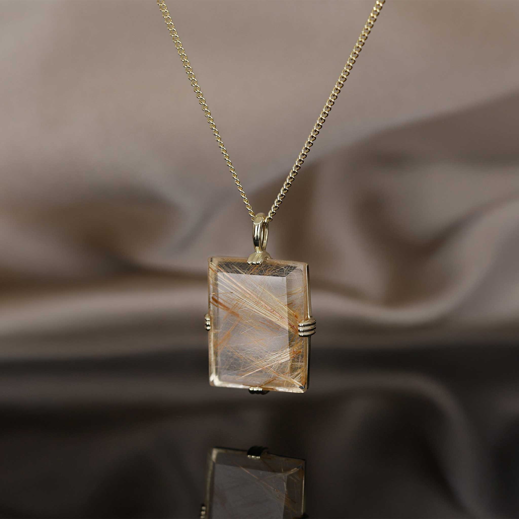 BEATTI Pendants BTP062 • Square Gemstone Necklace Pendant BTP062 • Square Gemstone Necklace Pendant