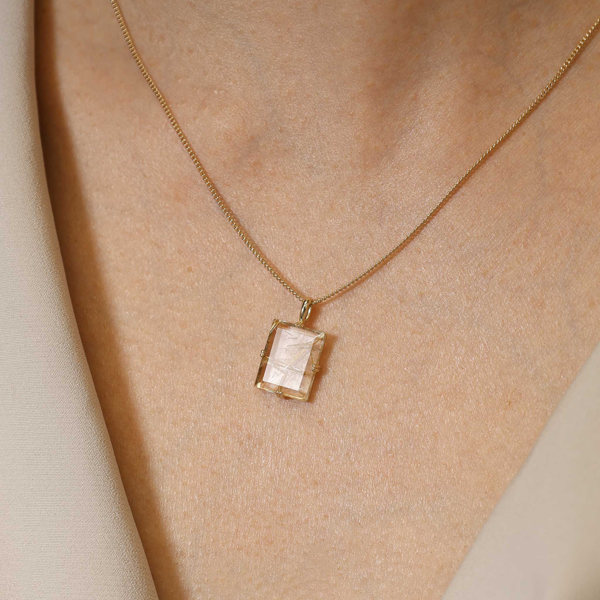 BEATTI Pendants BTP063 • Square Gemstone Necklace Pendant BTP063 • Square Gemstone Necklace Pendant